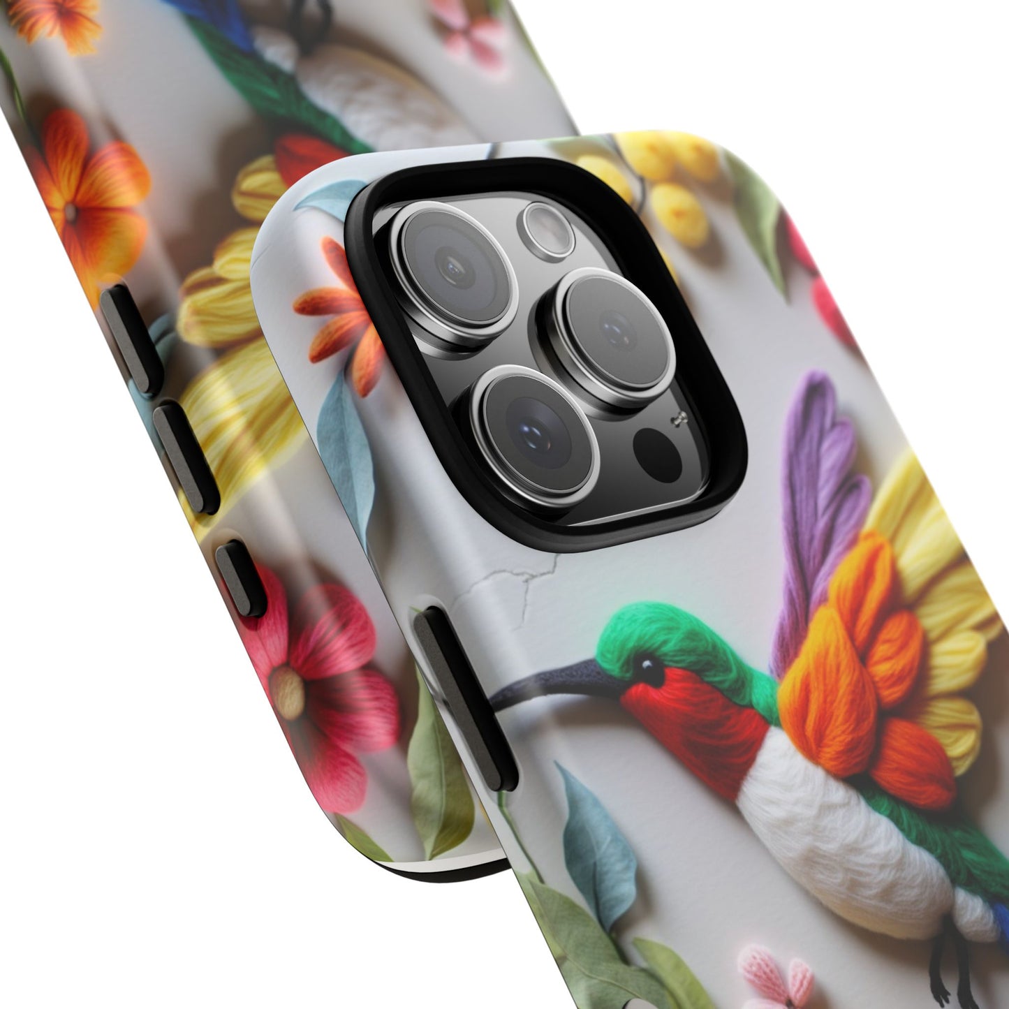 Elegant Hummingbird with Floral Mosaic Design | Nature's Artistic Vibes | iPhone 16 Pro