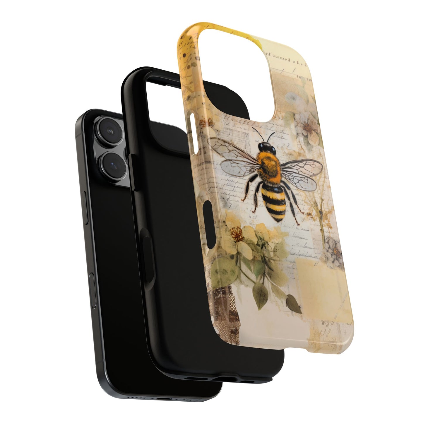 Honey Bee Print Phone Case - iPhone, Samsung & Google Pixel Cover - Artistic Phone Case, Insect Lover Gift
