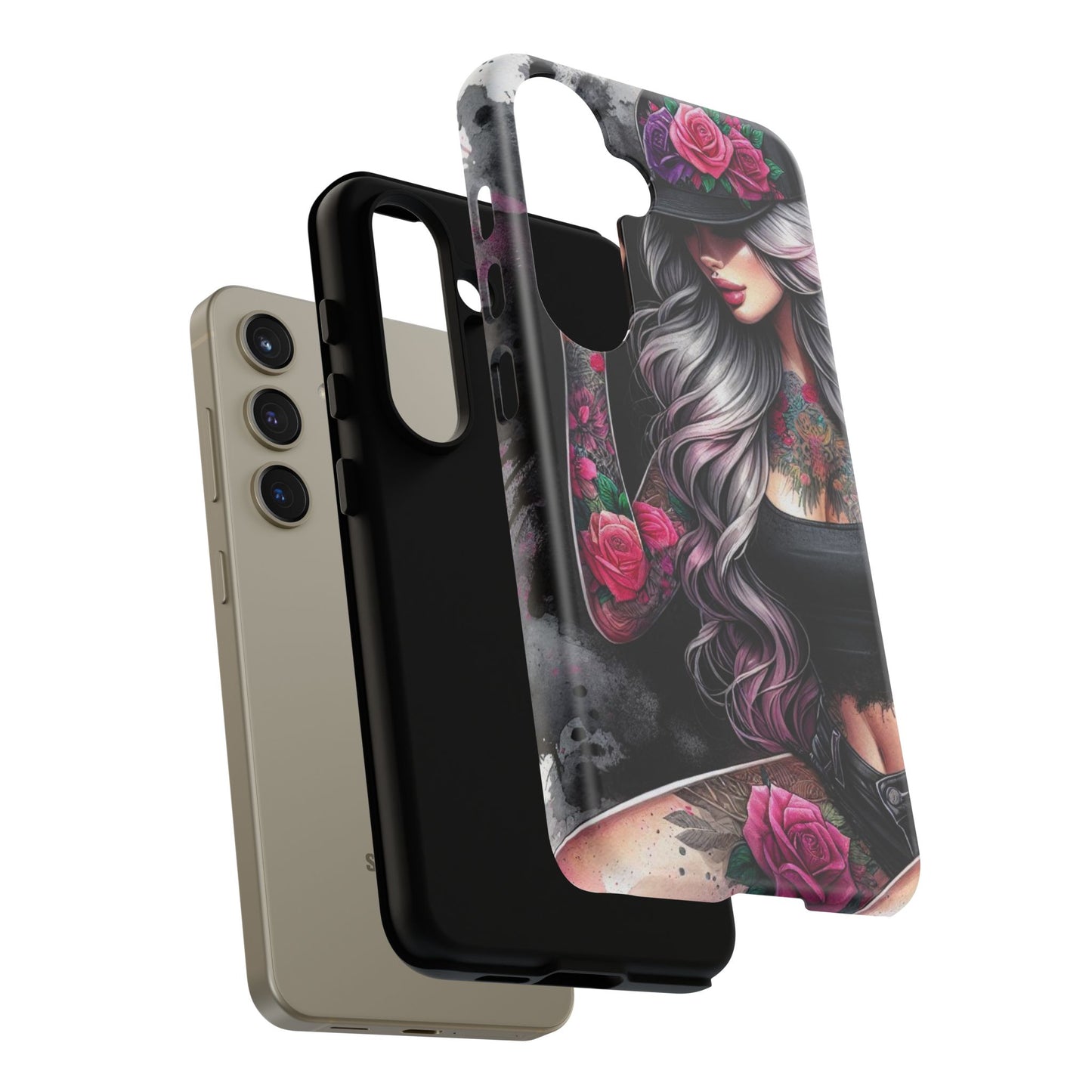 Ink & Roses – Edgy Floral Rebel Mobile Cover