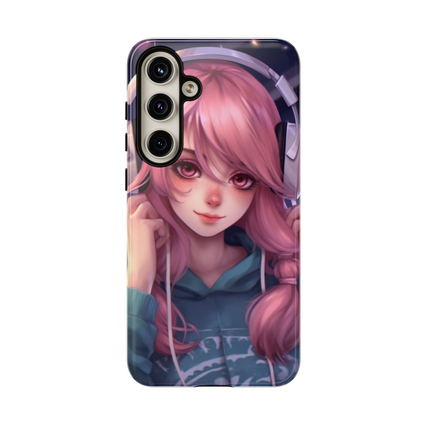 Anime Music Girl Phone Case - Cute Aesthetic Cover for iPhone, Samsung & Google Pixel, Girly Phone Case, Kawaii Lover Gift