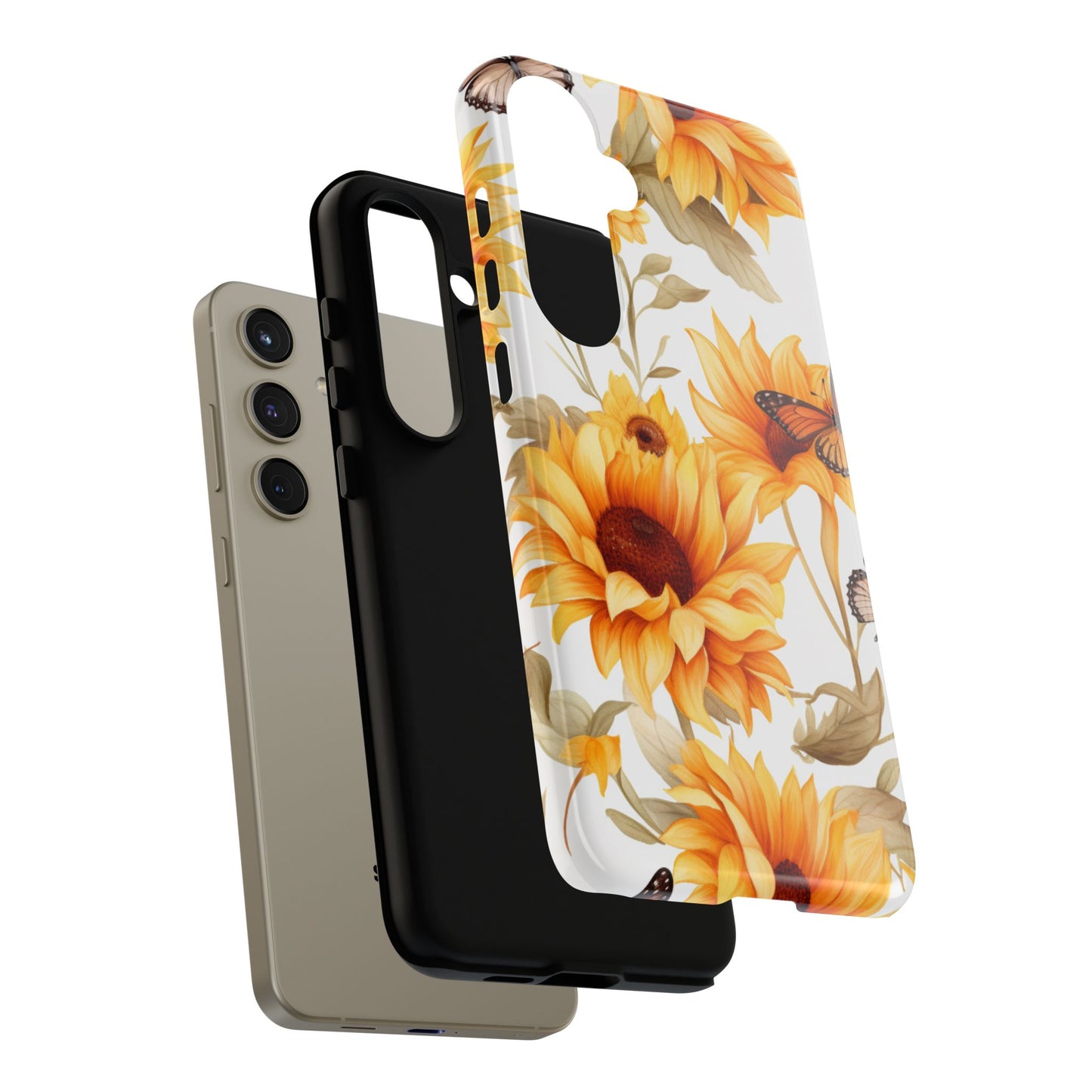 Sunflower & Butterfly Aesthetic Mobile Case – Bright & Nature-Inspired