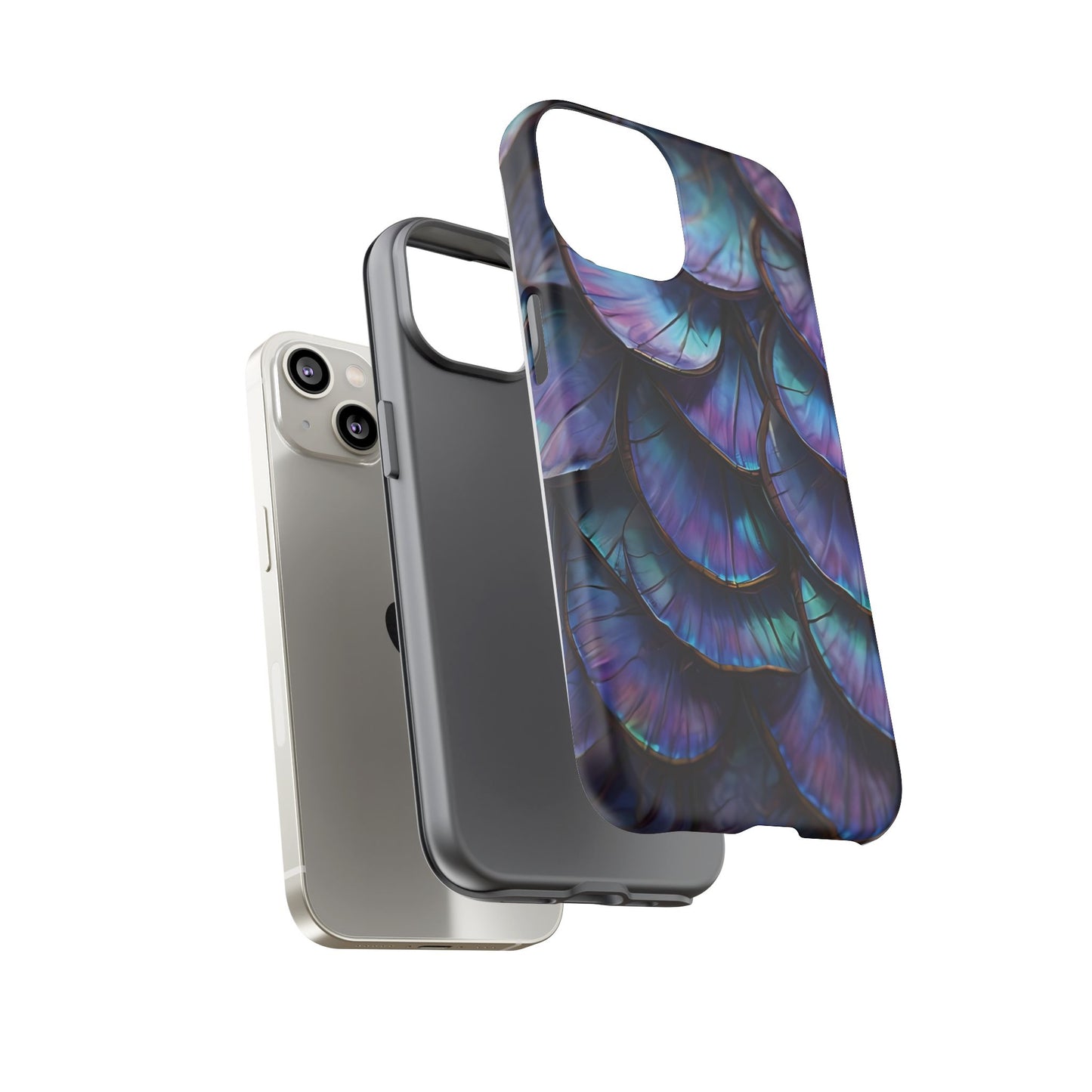 Abstract Macro Shot of Iridescent Butterfly Fish Scales Phone Case Design