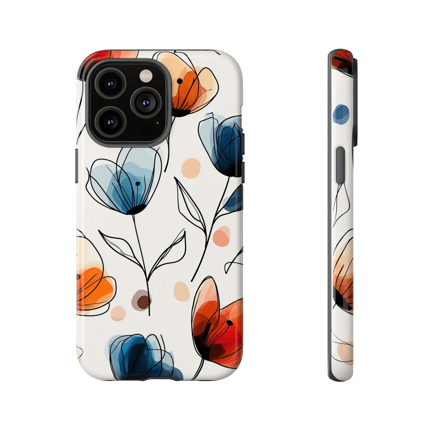 Minimal Floral Phone Case for iPhone, Samsung & Pixel | Watercolor Abstract Flower Print | Soft Matte Finish