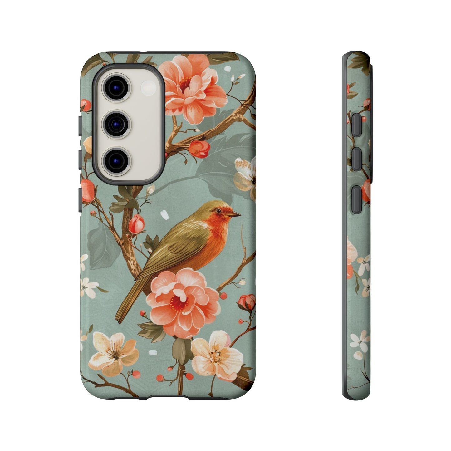 Floral Bird Phone Case - Elegant Nature-Inspired Cover for iPhone, Samsung & Google Pixel