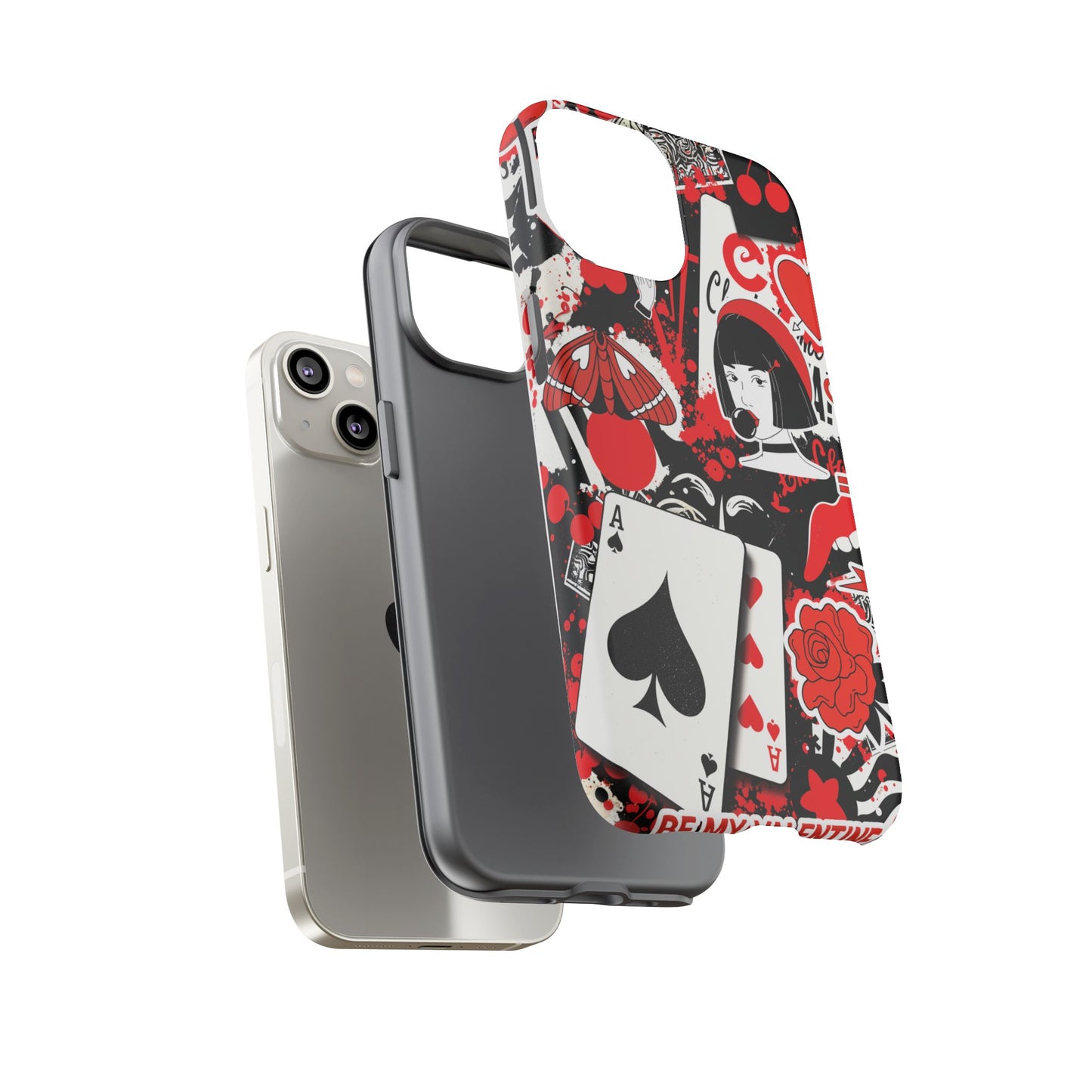 Bold Red & Black Ace Card Phone Case