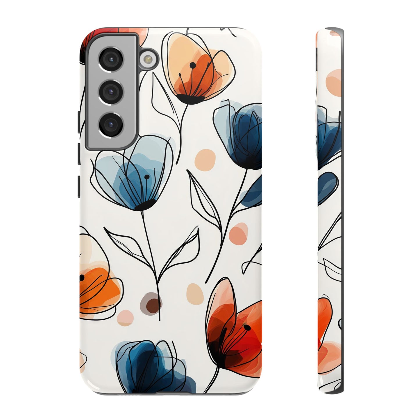 Minimal Floral Phone Case for iPhone, Samsung & Pixel | Watercolor Abstract Flower Print | Soft Matte Finish