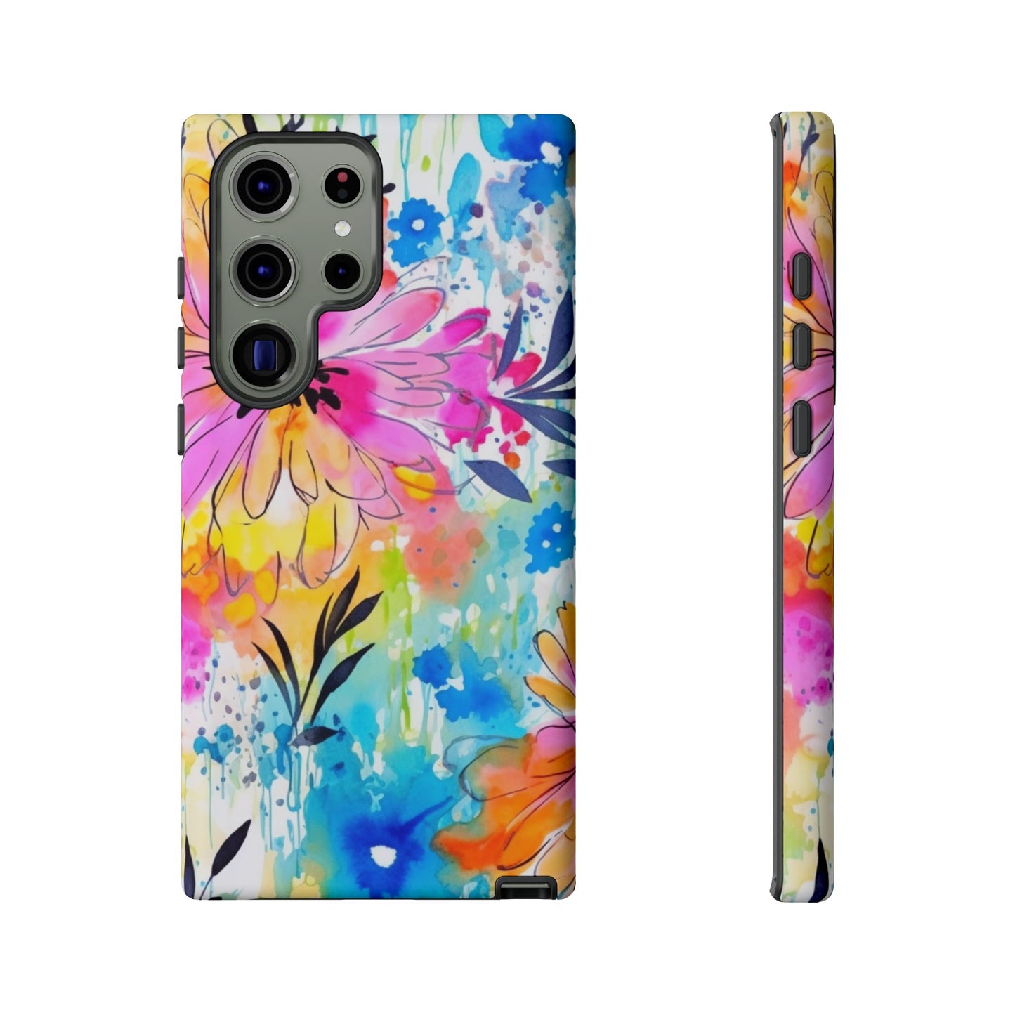 Abstract Watercolor Bloom Phone Case – Expressive & Vibrant