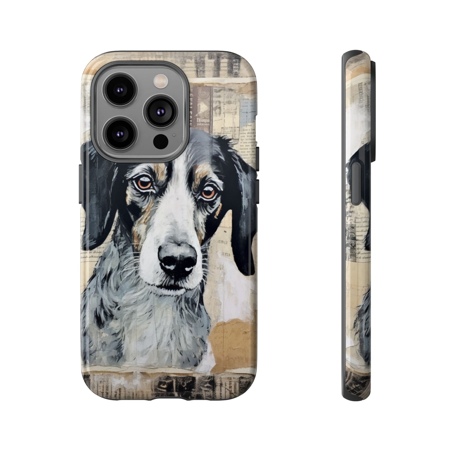 Rustic Dog Portrait – Vintage Collage Style
