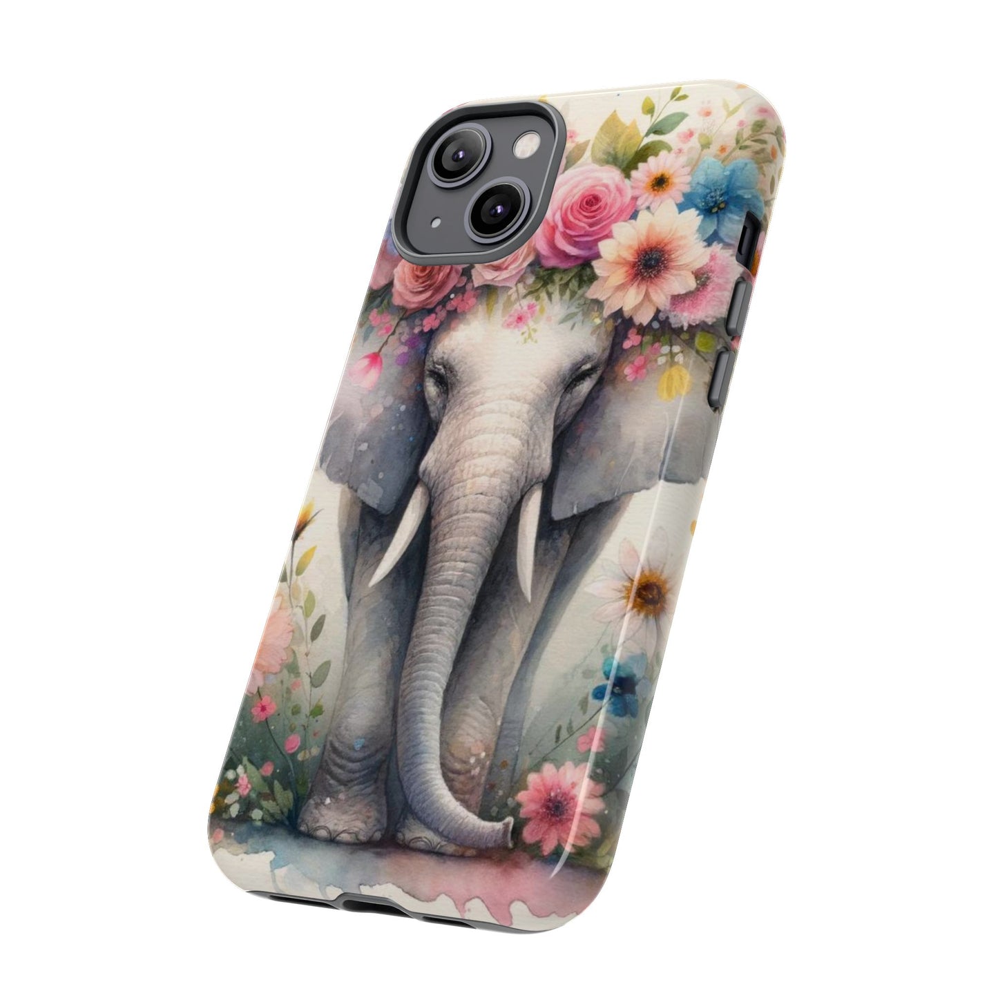Watercolor Floral Elephant Mobile Cover – Dreamy Artistic Design