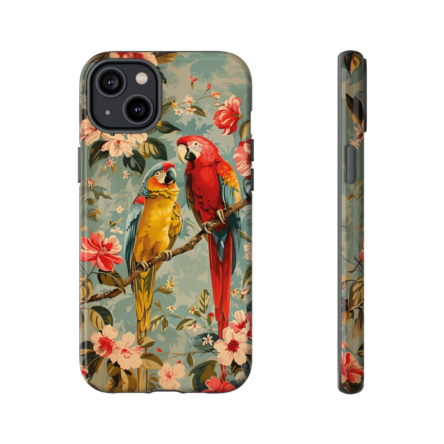Floral Parrot Phone Case β Tropical Bird Design for iPhone, Samsung & Google Pixel