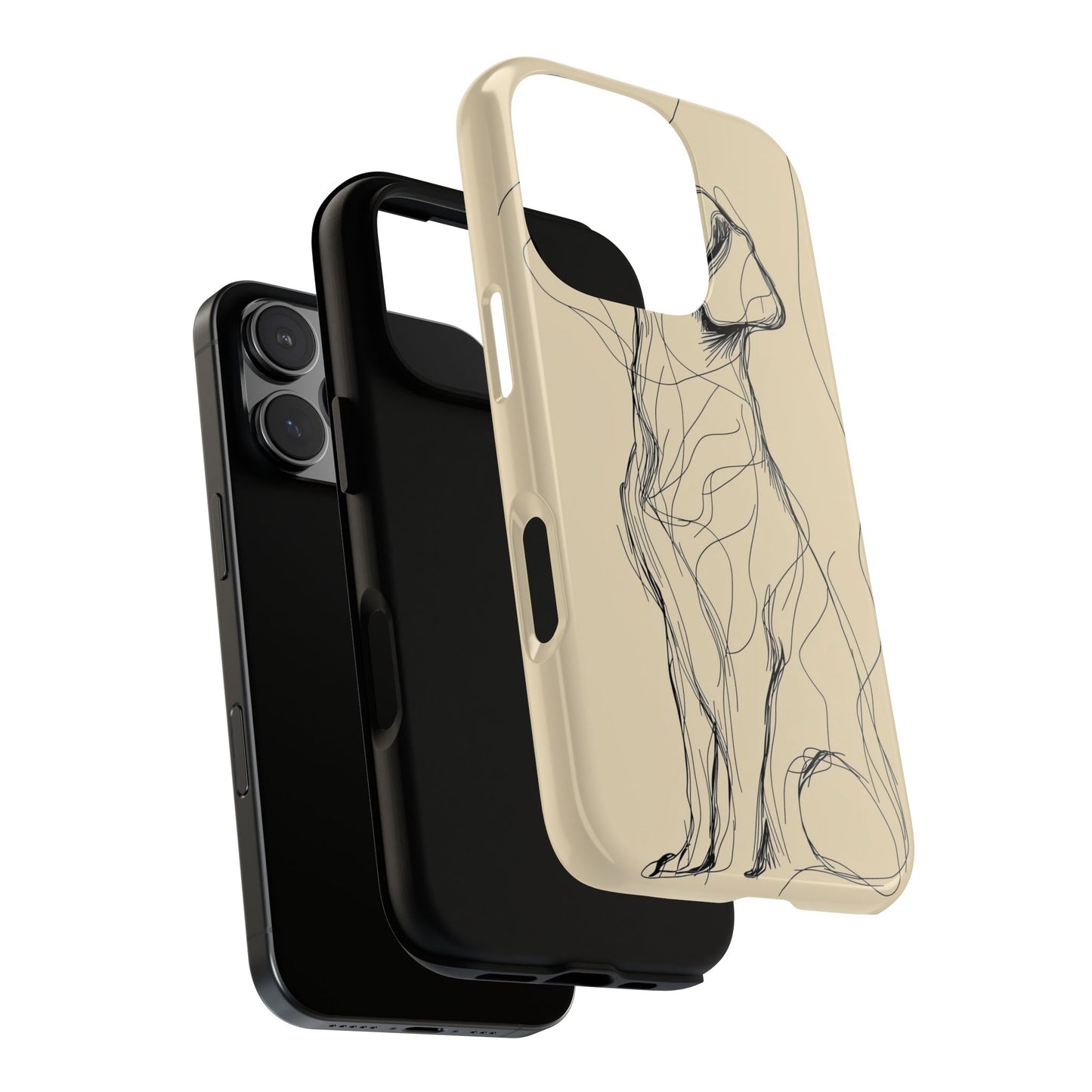 Loyal Lines: Abstract Dog Sketch Phone Case for iPhone, Samsung & Pixel