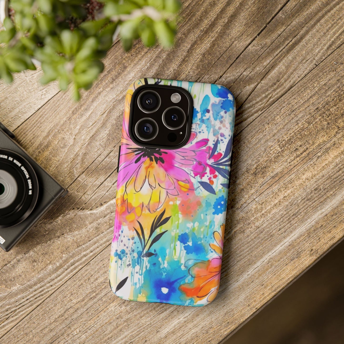 Abstract Watercolor Bloom Phone Case – Expressive & Vibrant