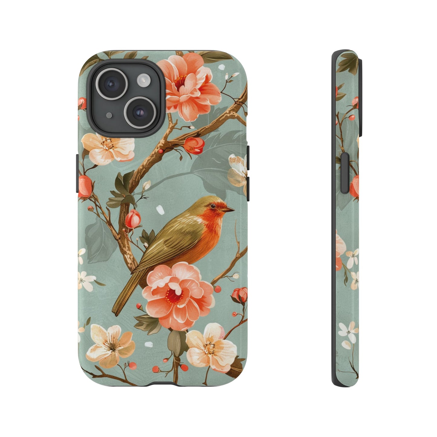 Floral Bird Phone Case - Elegant Nature-Inspired Cover for iPhone, Samsung & Google Pixel