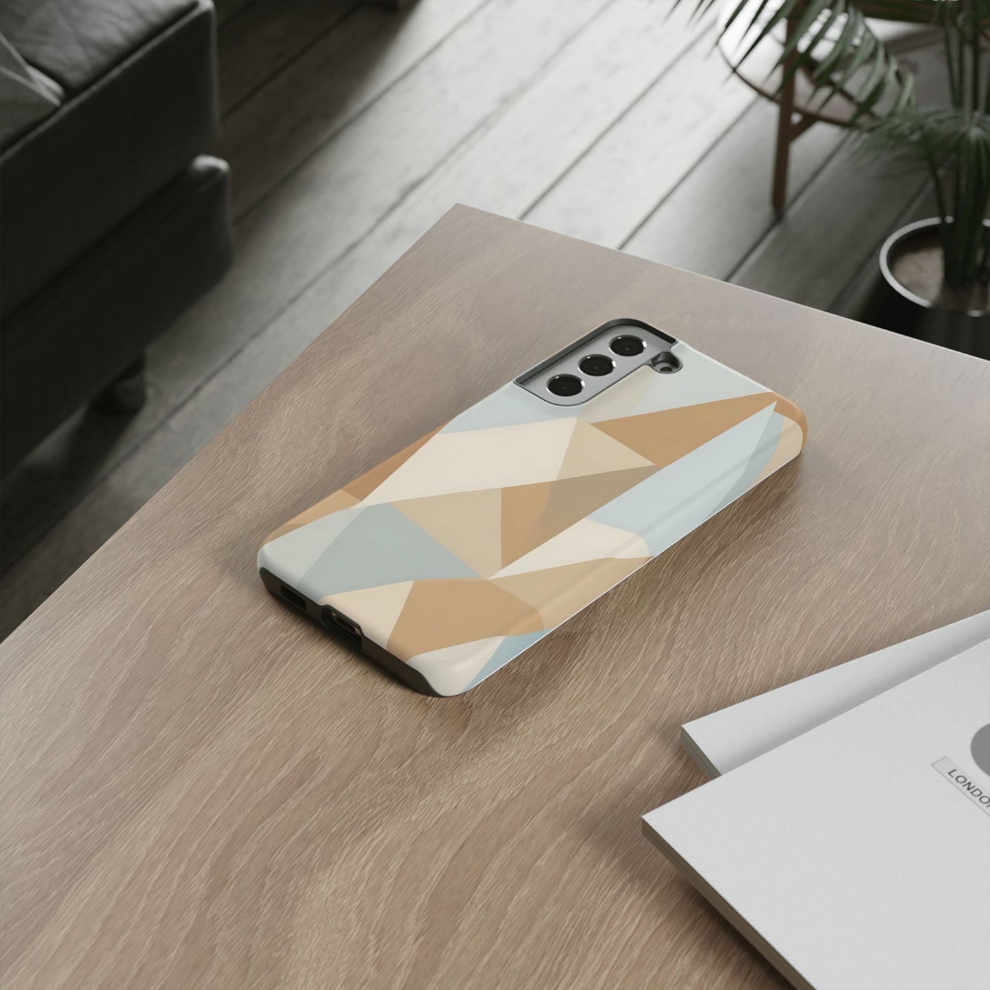 Neutral Geometrical Triangular Abstract Pattern