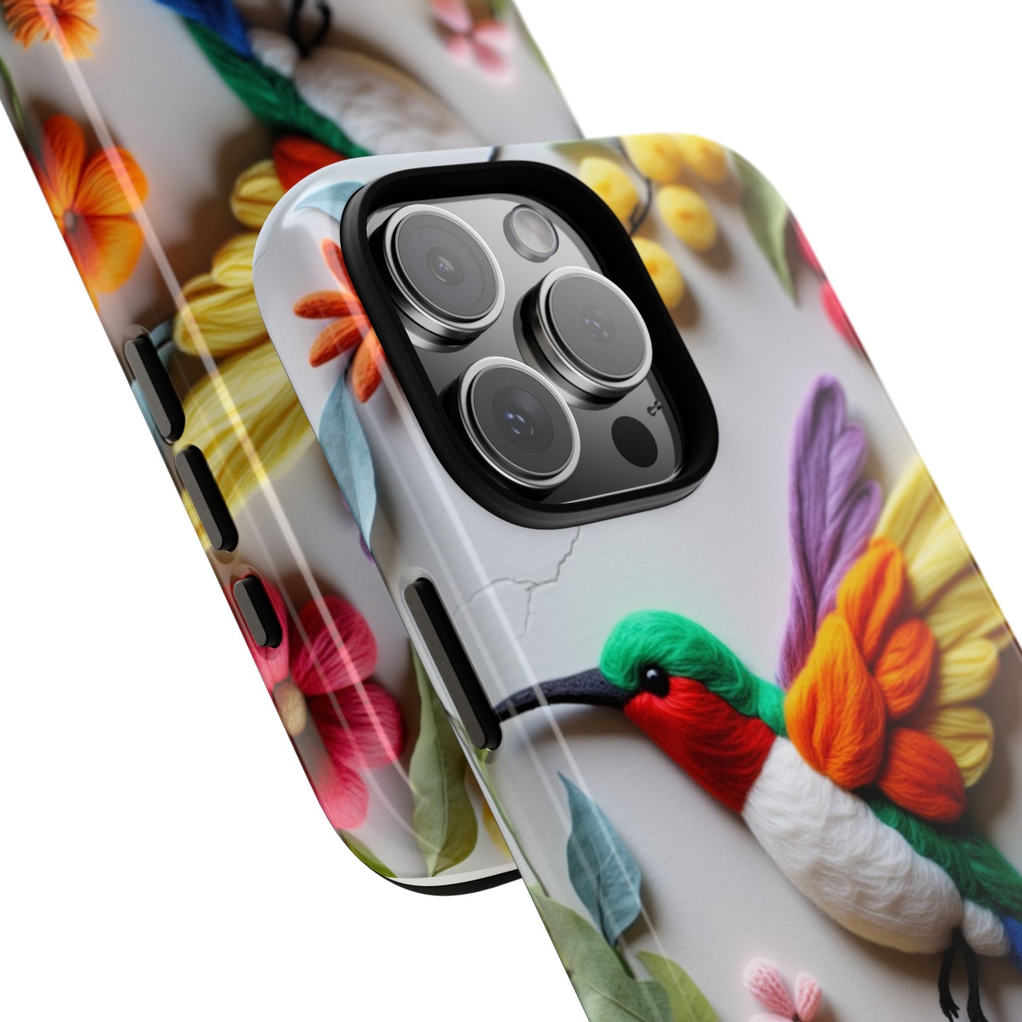 Elegant Hummingbird with Floral Mosaic Design | Nature's Artistic Vibes | iPhone 16 Pro