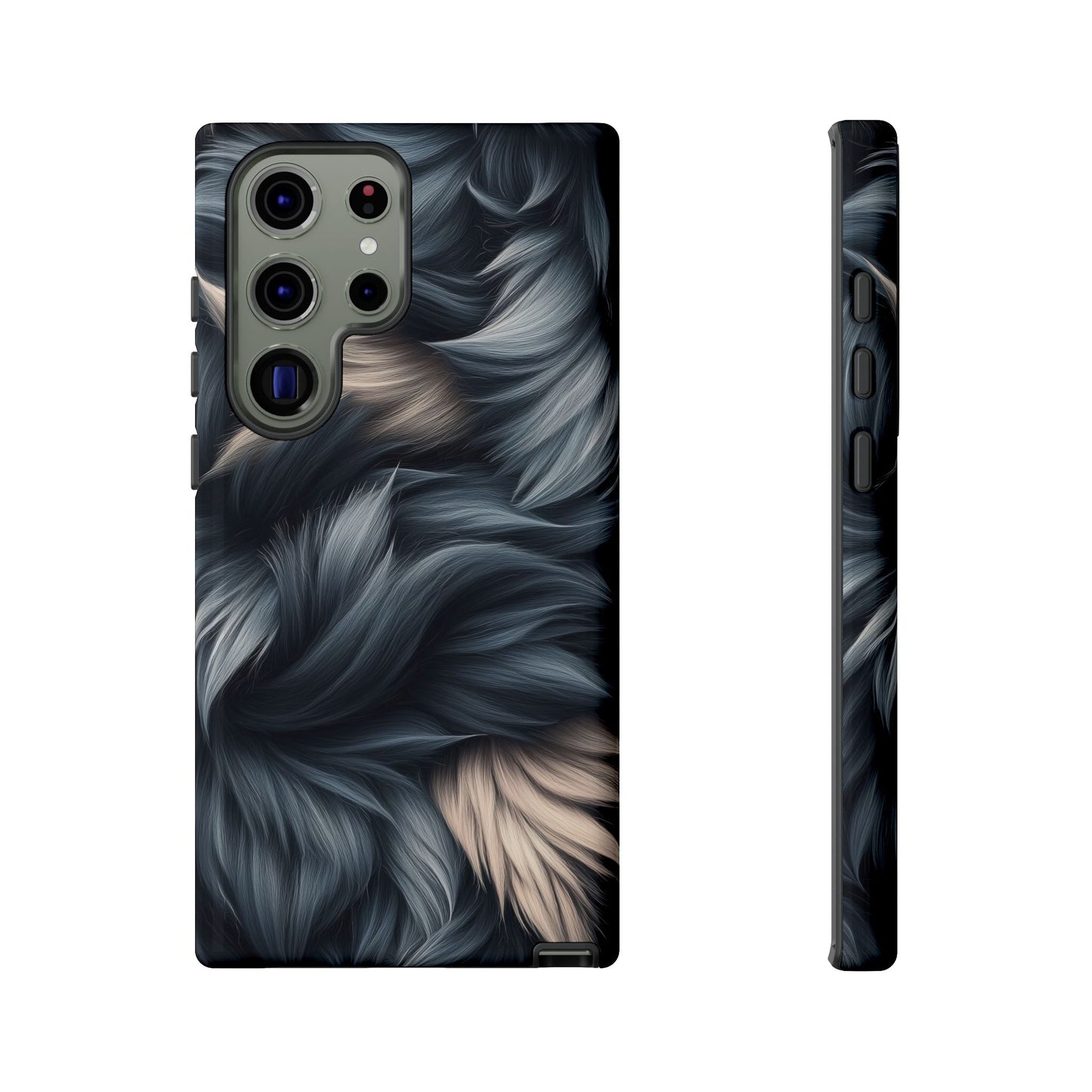 Midnight Wolf β Deep Silver & Purple Fur Phone Case for iPhone, Pixel & Samsung