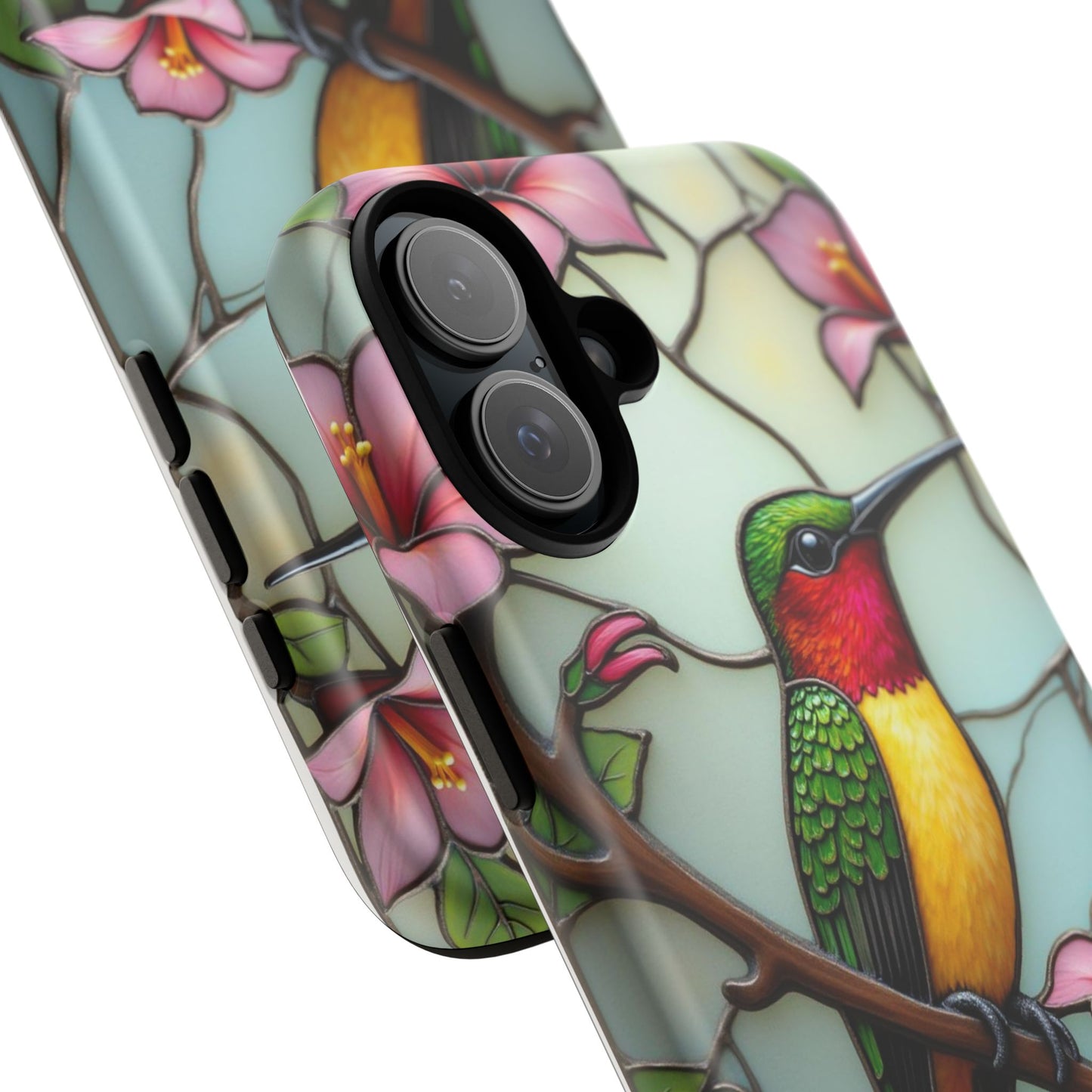 Elegant Hummingbird with Floral Mosaic | Artistic Nature Design