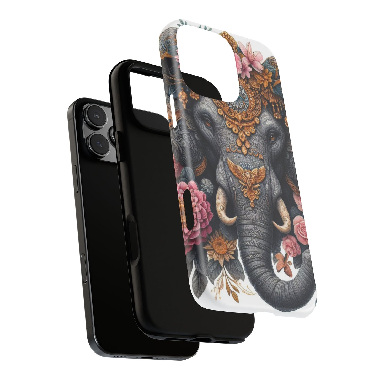 Golden Royal Elephant Mobile Cover – Luxurious Ornate Art