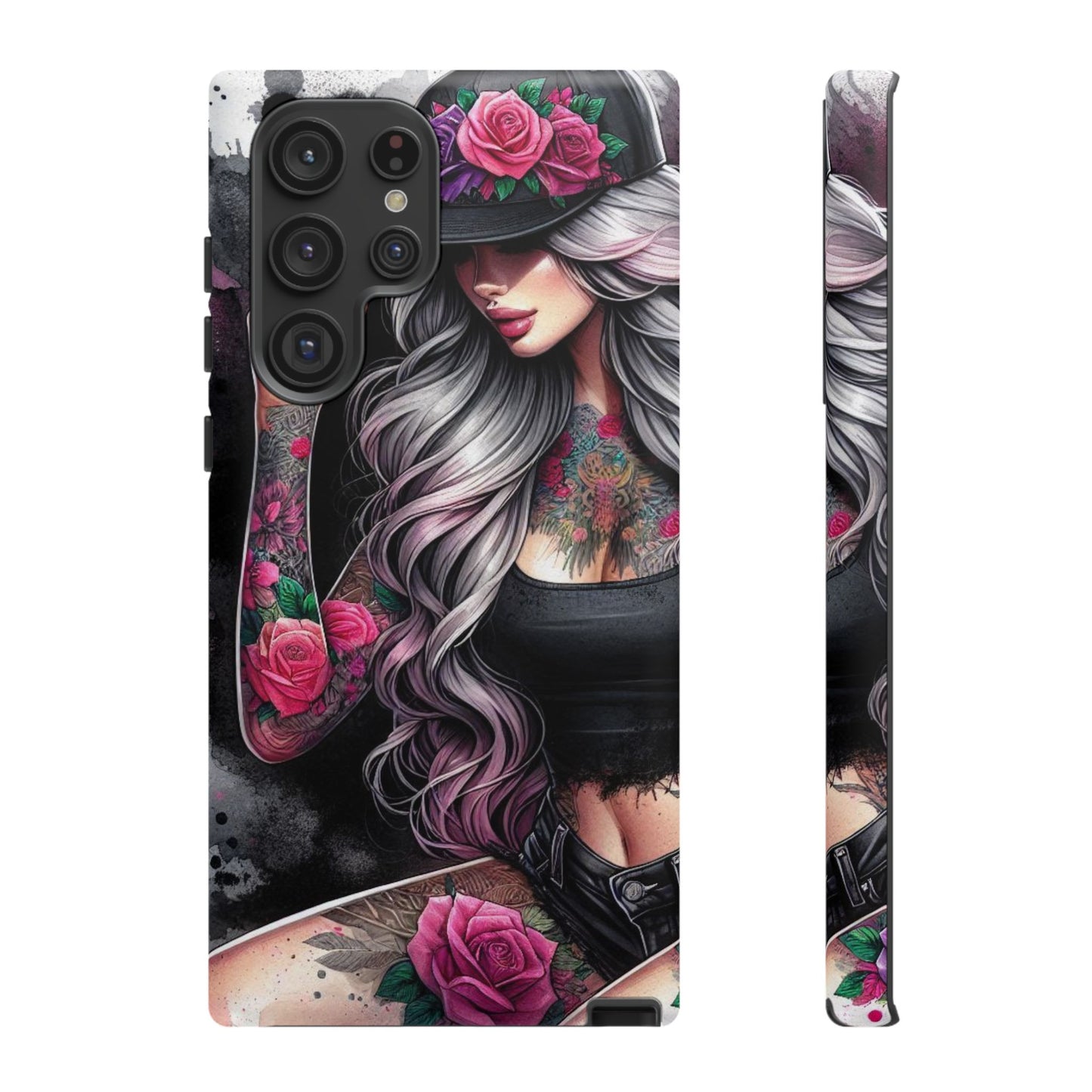 Ink & Roses – Edgy Floral Rebel Mobile Cover