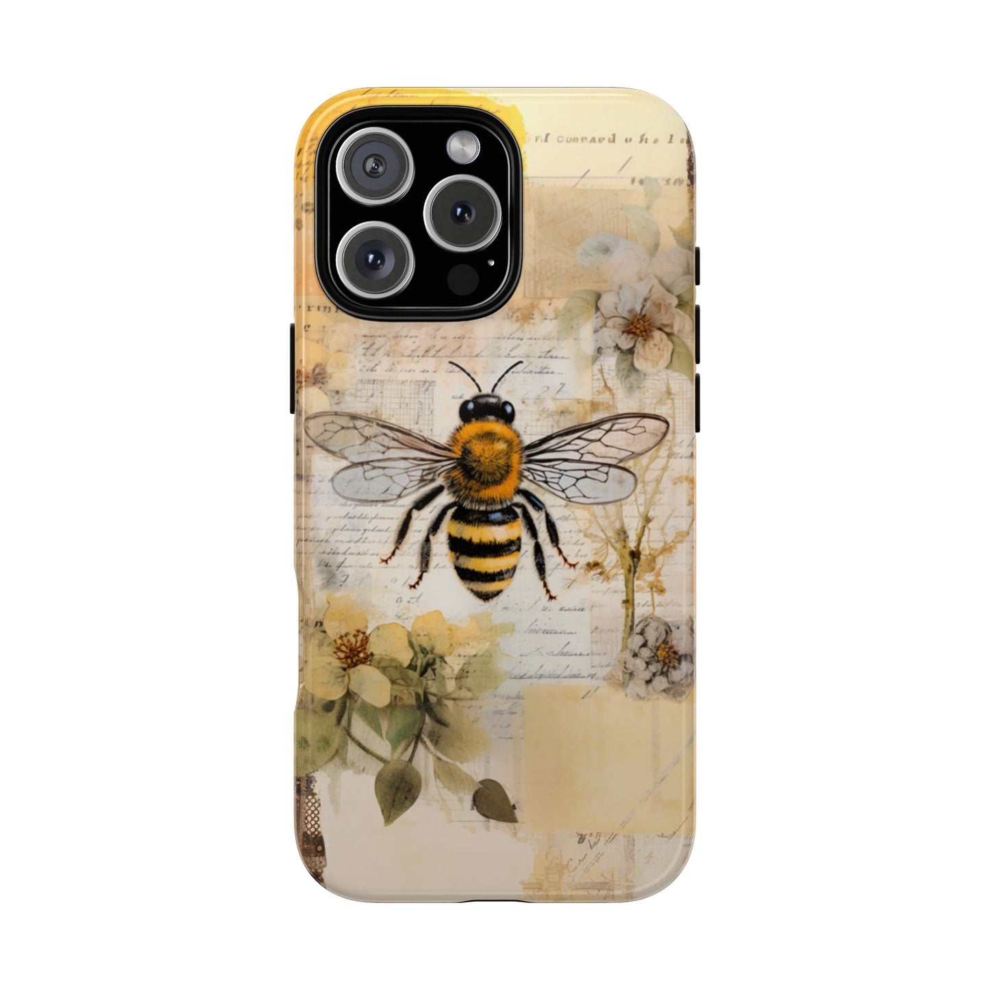 Honey Bee Print Phone Case - iPhone, Samsung & Google Pixel Cover - Artistic Phone Case, Insect Lover Gift