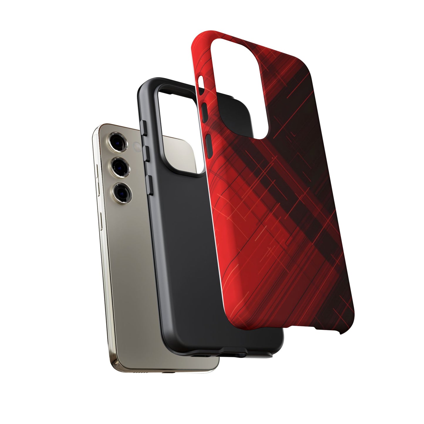 Abstract Red and Black Geometric Pattern