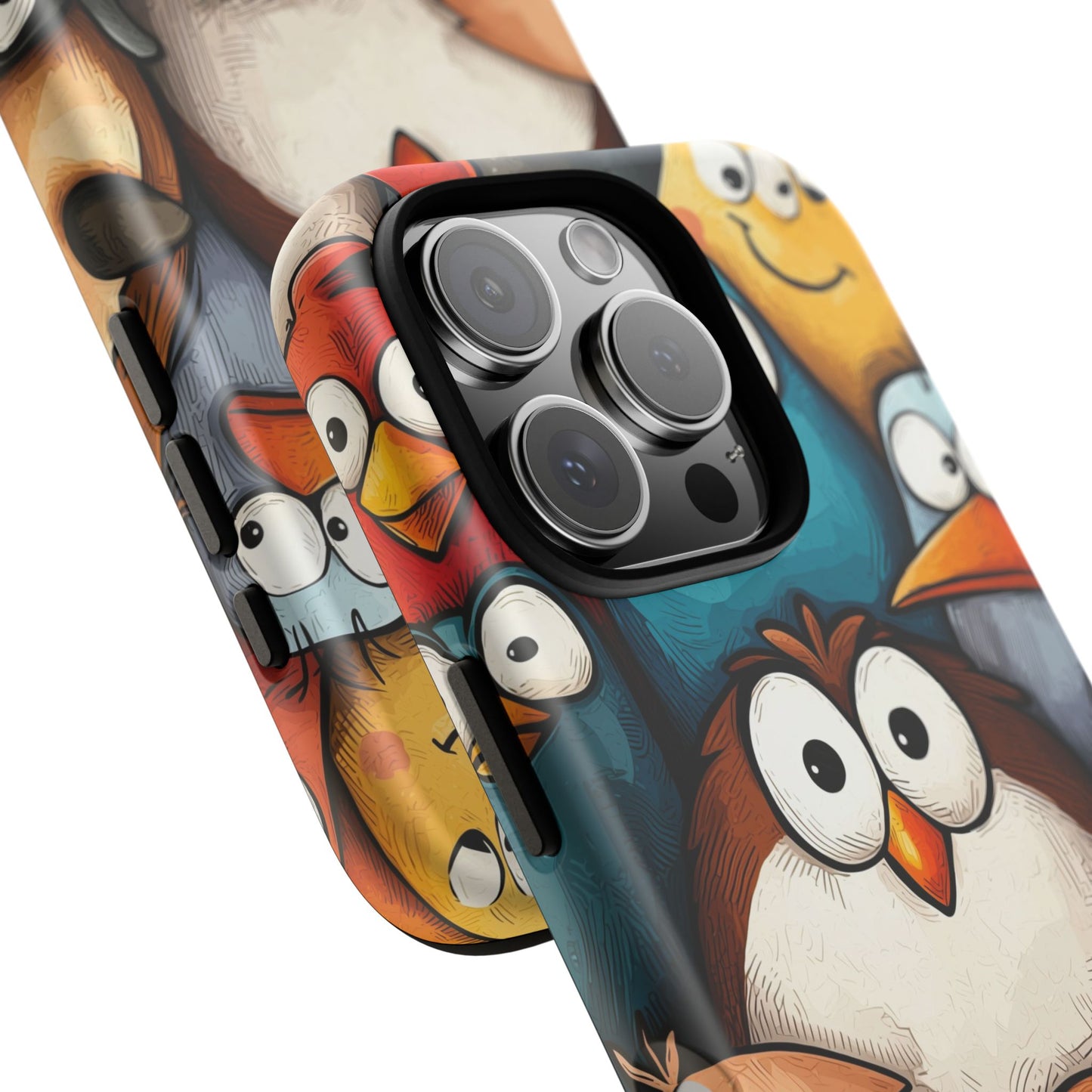 Quirky Bird Squad Anime Phone Case for iPhone, Samsung, Google Pixel