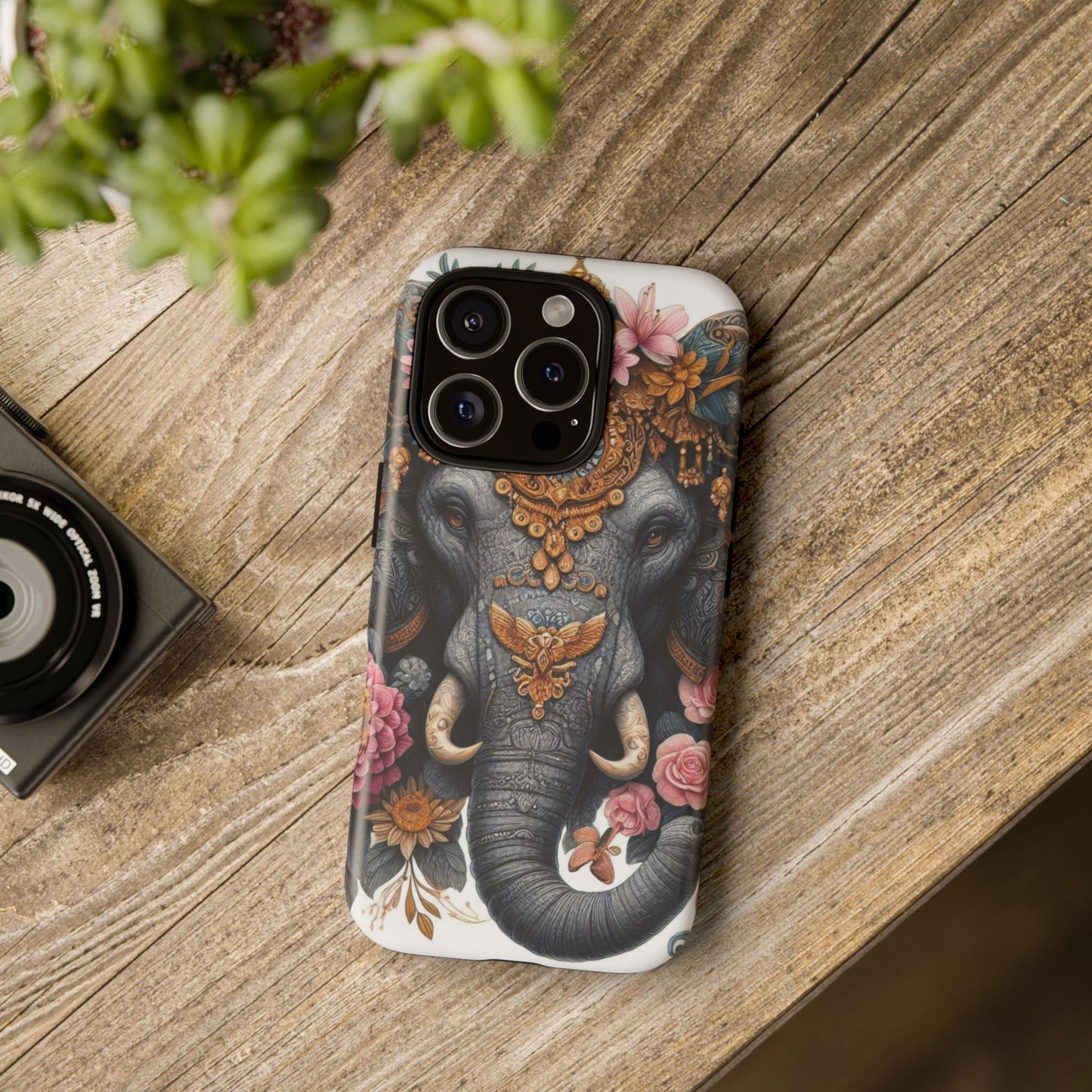 Golden Royal Elephant Mobile Cover – Luxurious Ornate Art