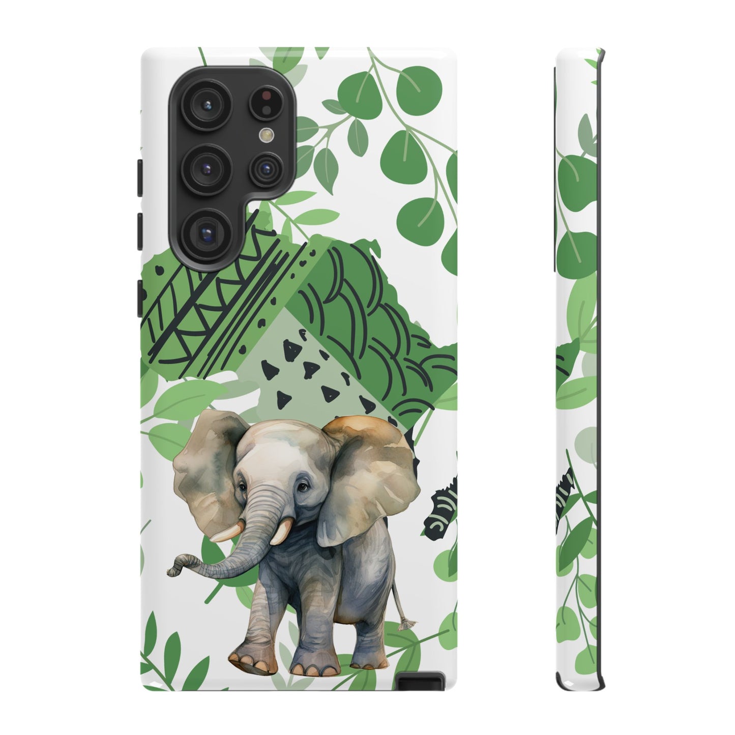 Playful Baby Elephant Mobile Cover – Tropical Boho Art