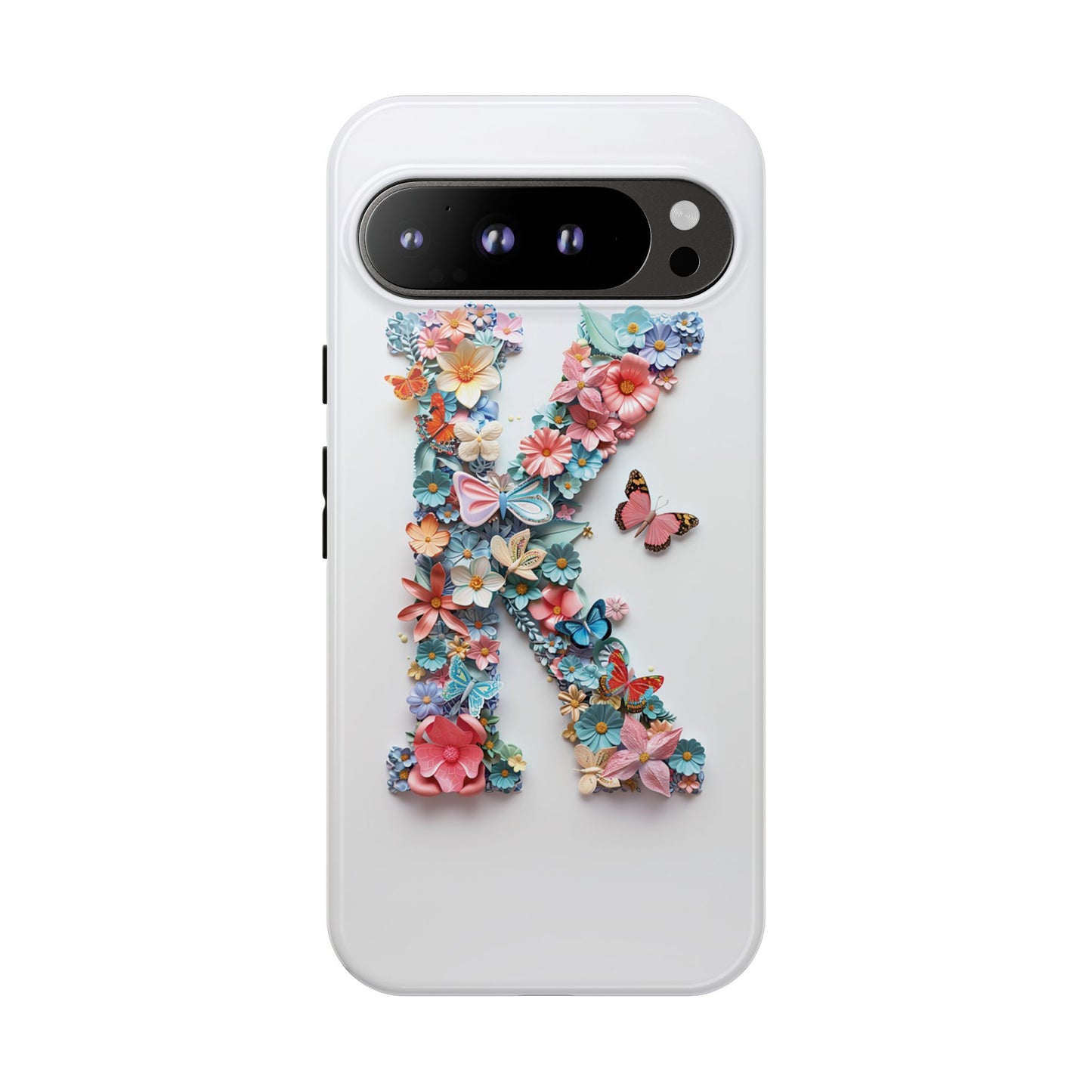 Floral Letter K Phone Case β Personalized Aesthetic Cover for iPhone, Samsung & Google Pixel