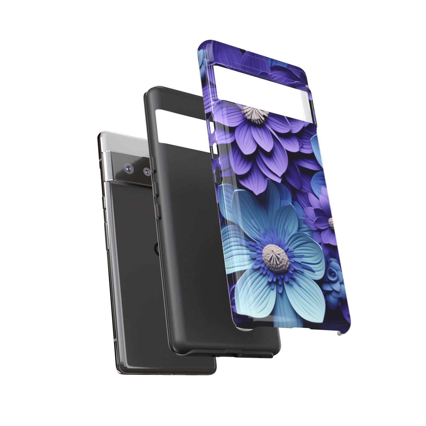 Royal Blue Floral Phone Case – Elegant & Luxurious Design