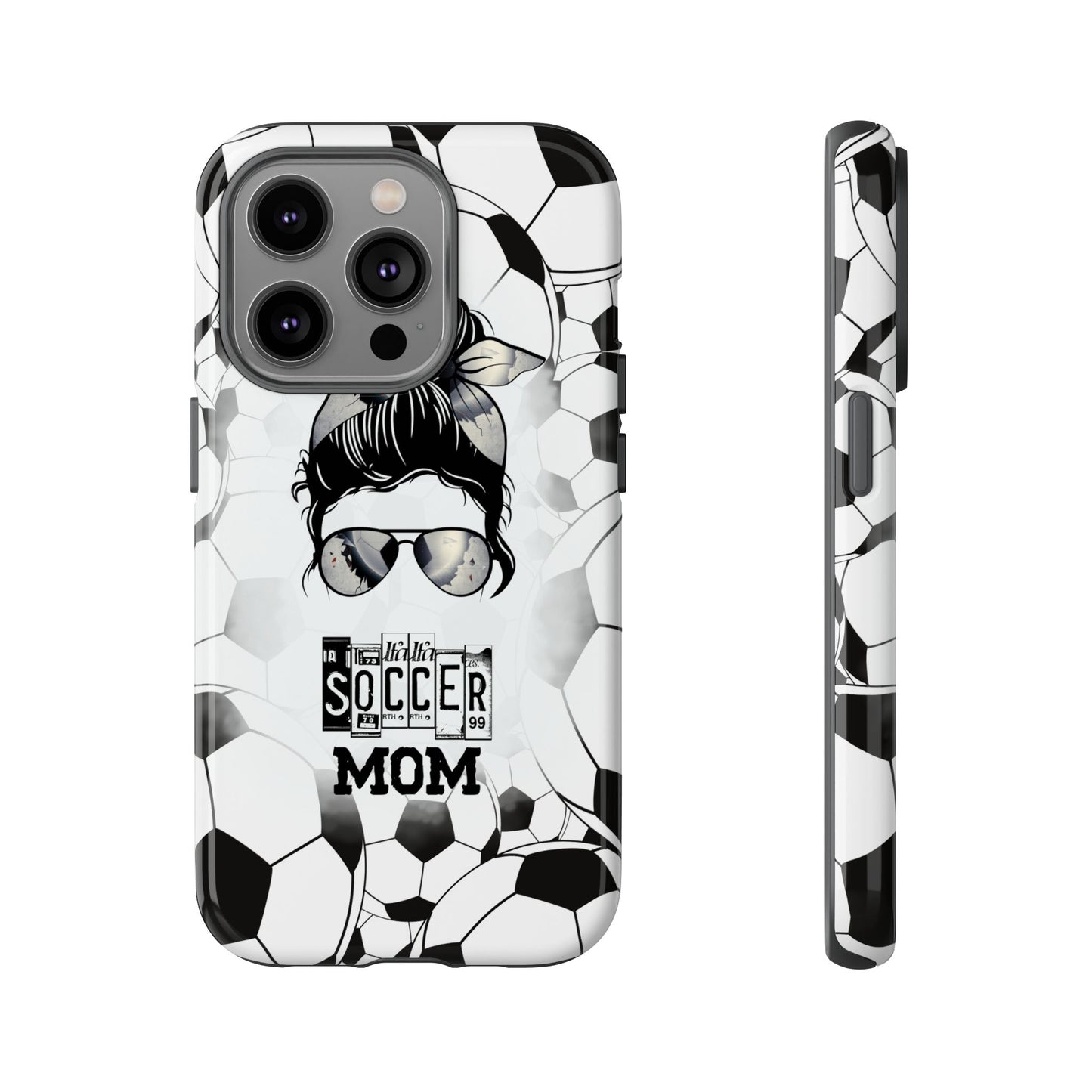 Soccer Mom Phone Case - Cute & Protective Cover for iPhone, Samsung & Google Pixel, Messy Bun Phone Case, Gift for Sports Lover