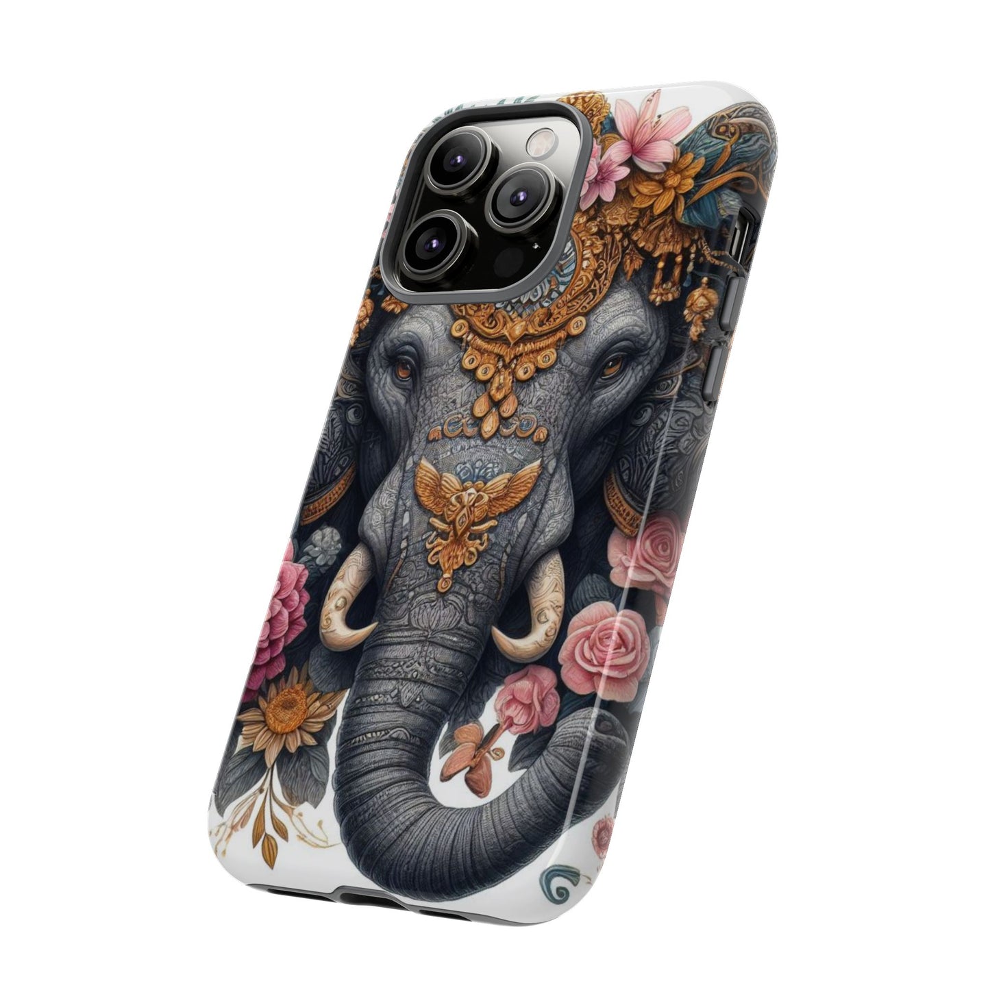 Golden Royal Elephant Mobile Cover – Luxurious Ornate Art