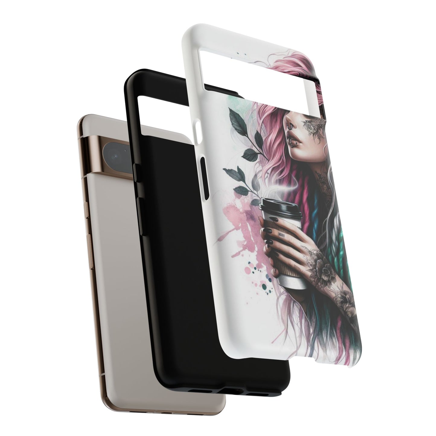 Boho Rebel – Vibrant Dreadlocks & Tattooed Coffee Lover Mobile Cover