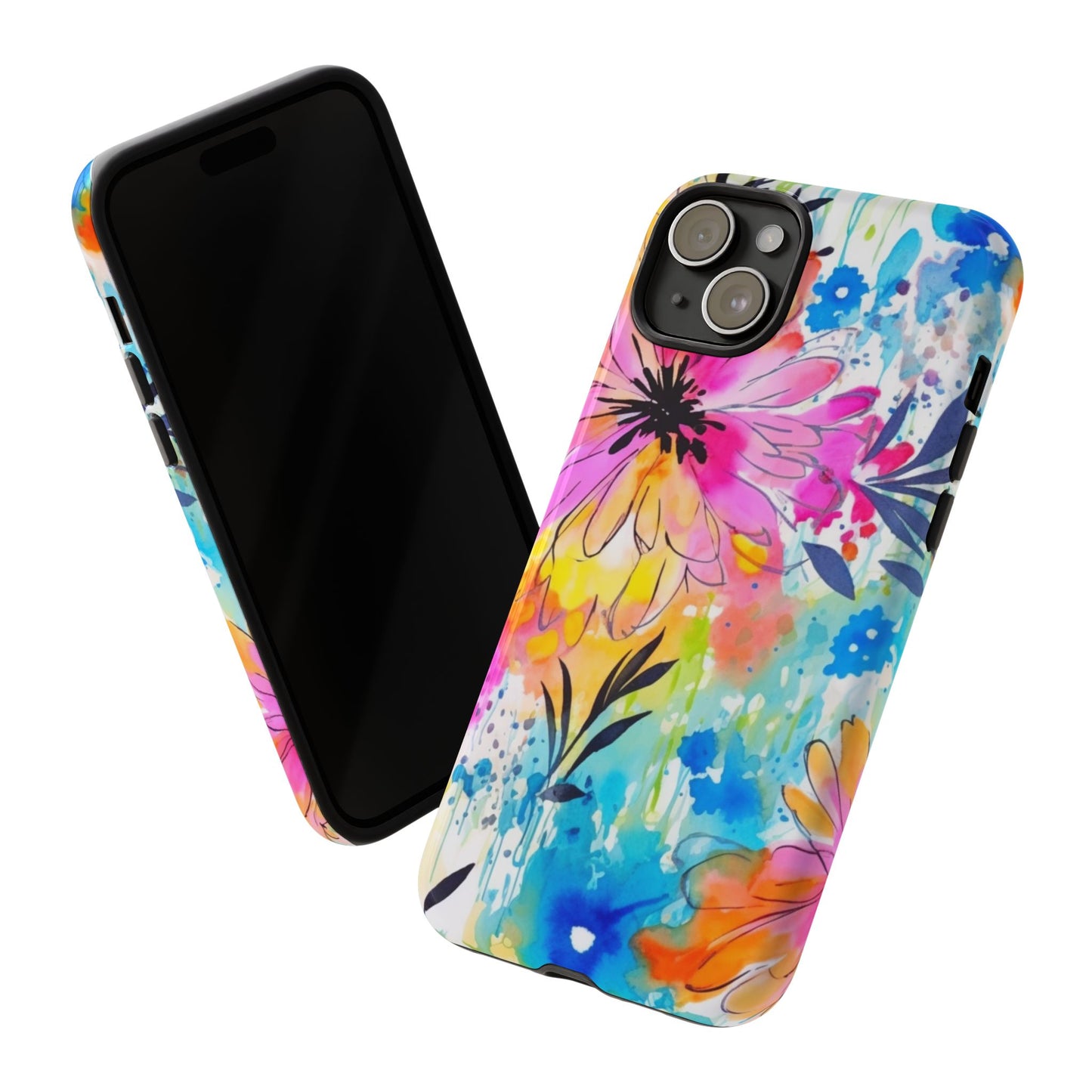 Abstract Watercolor Bloom Phone Case – Expressive & Vibrant