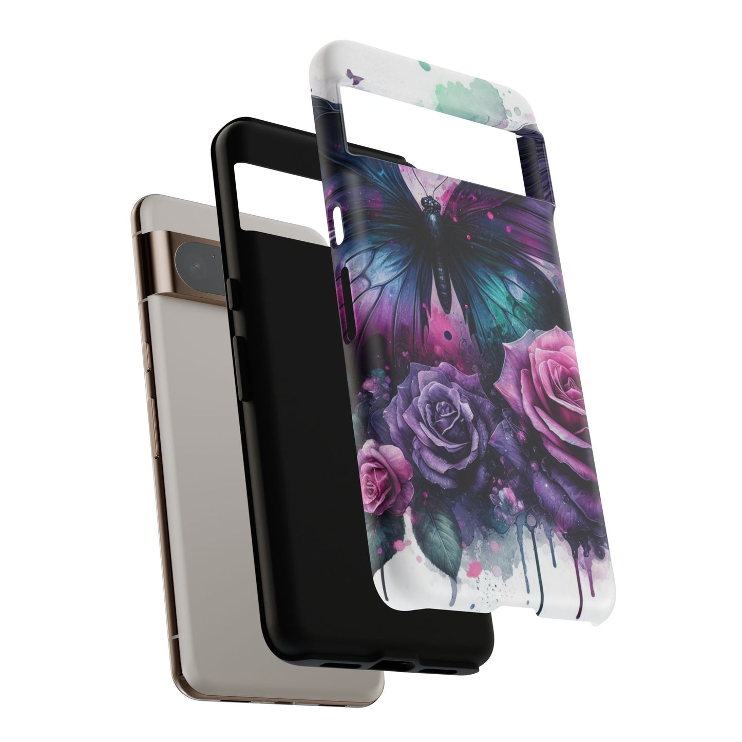 Mystic Bloom – Vibrant Butterfly & Rose Art Mobile Cover