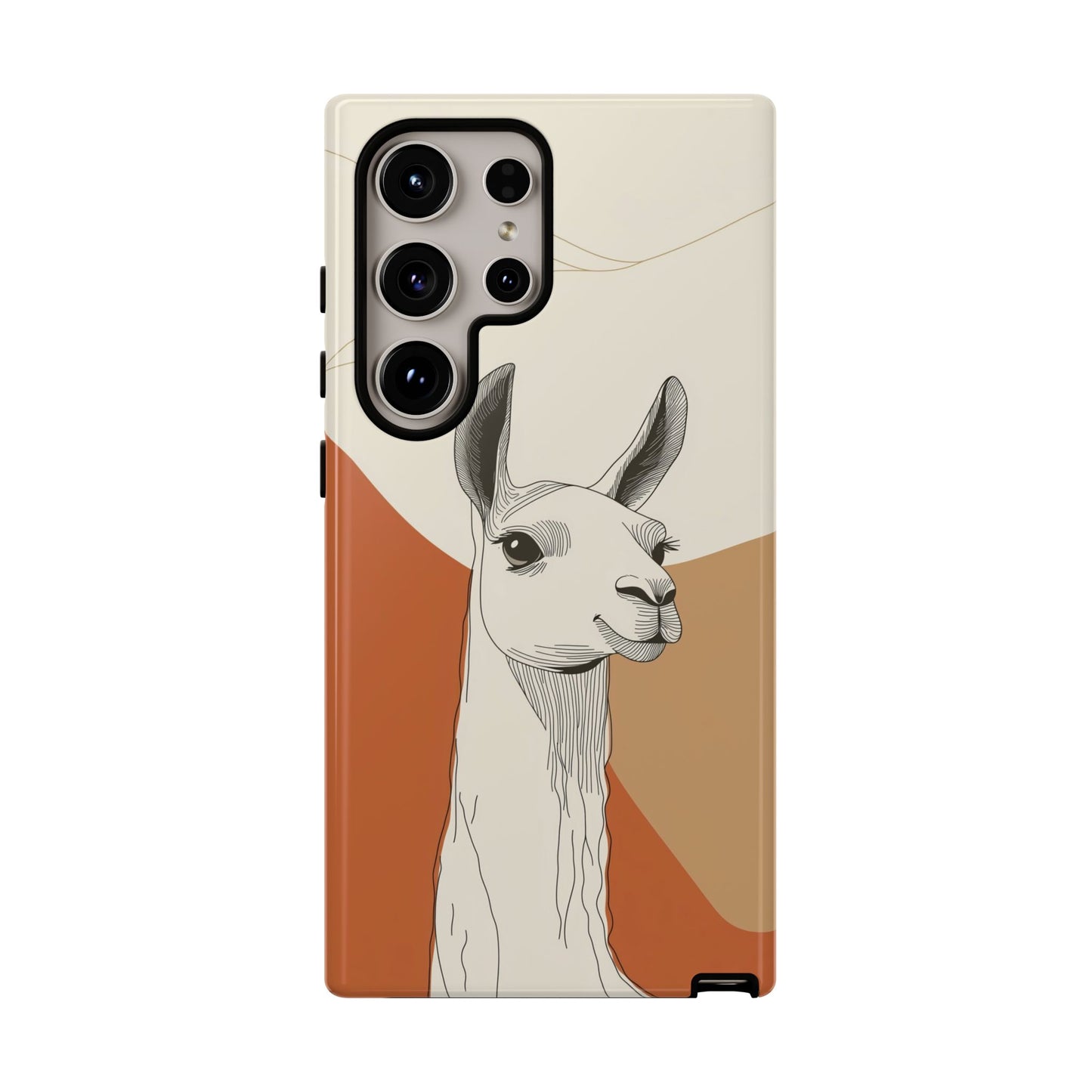 Desert Calm: Minimalist Llama Art Print Phone Case for iPhone, Samsung & Pixel