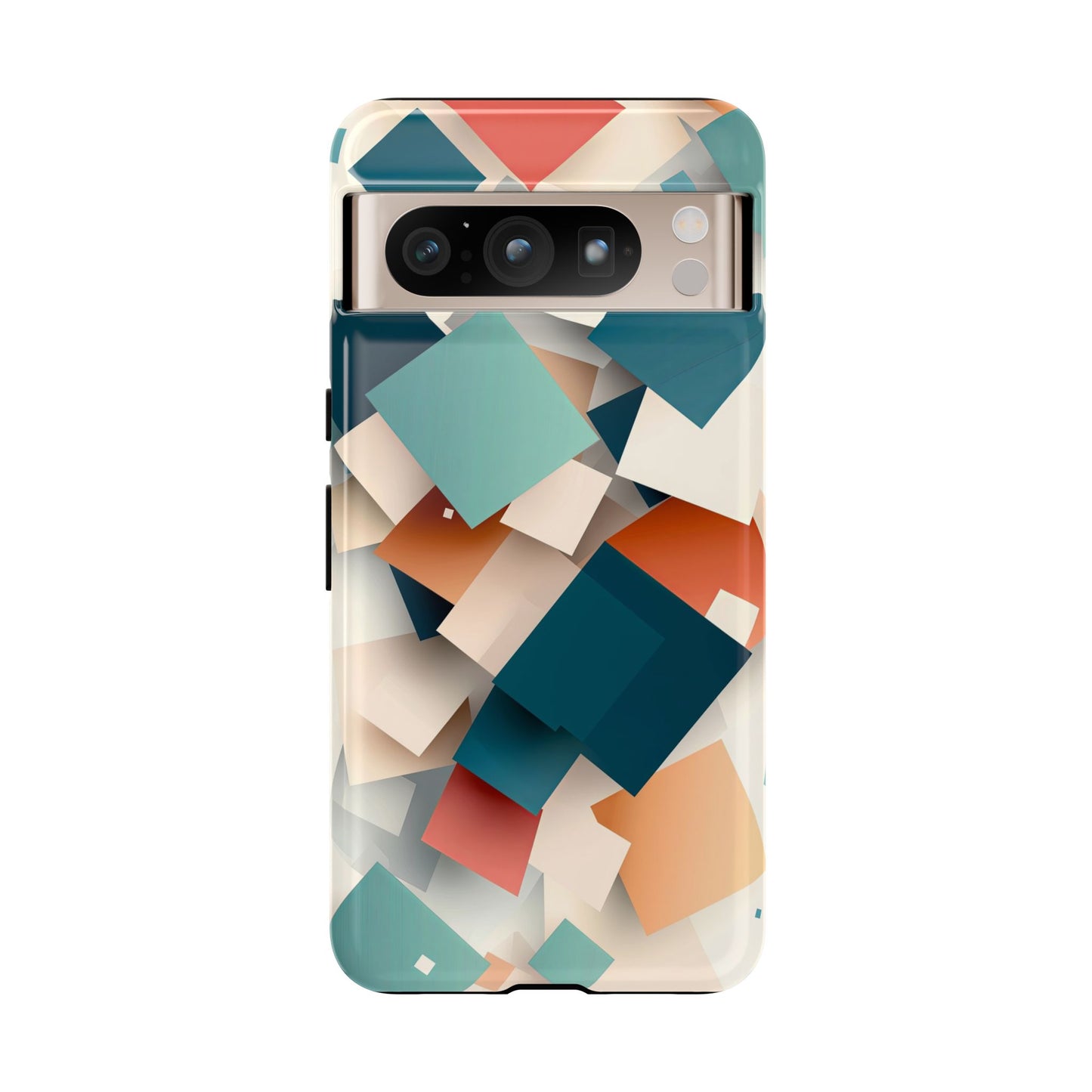 Geometric Cascade – Modern Abstract Blocks Phone Case – iPhone, Google Pixel, Samsung