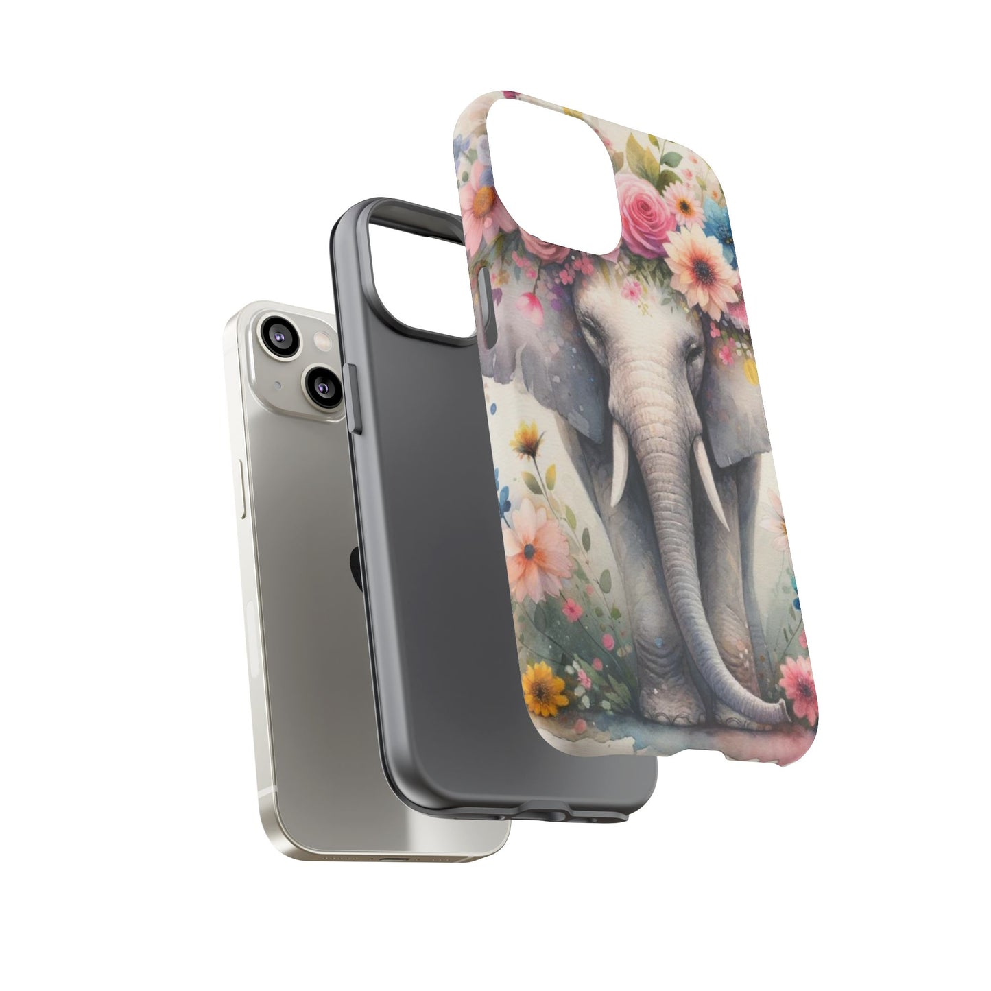 Watercolor Floral Elephant Mobile Cover – Dreamy Artistic Design