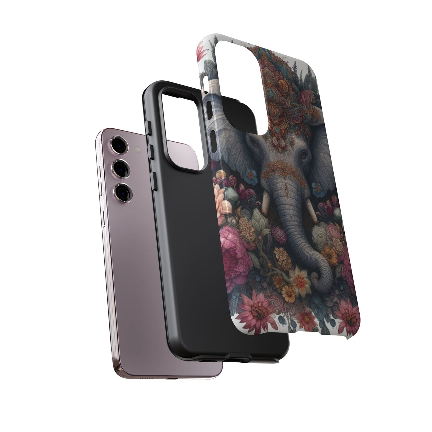 Regal Ornate Elephant Mobile Cover – Majestic Bohemian Art
