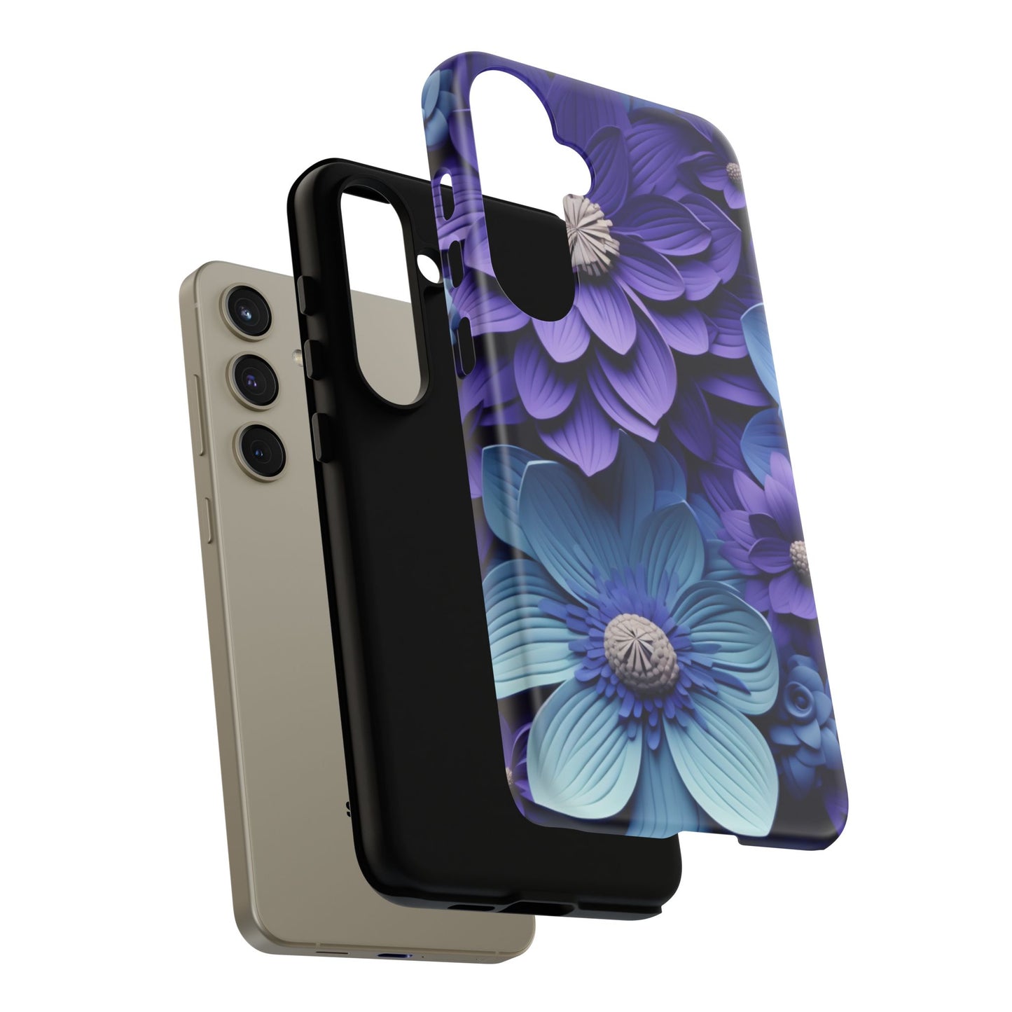 Royal Blue Floral Phone Case – Elegant & Luxurious Design