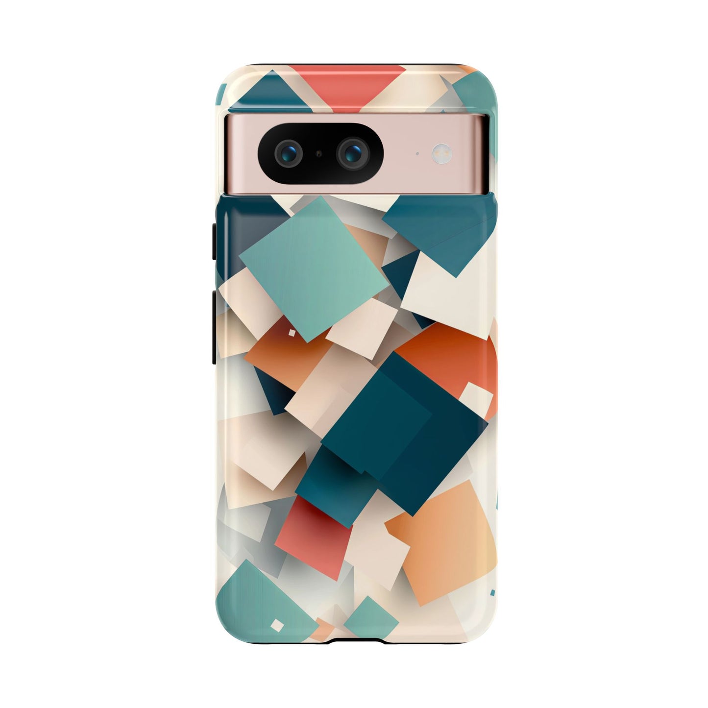 Geometric Cascade – Modern Abstract Blocks Phone Case – iPhone, Google Pixel, Samsung