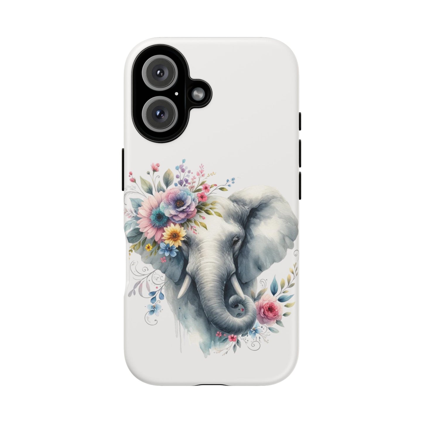 Floral Elephant Mobile Cover – Elegant Watercolor Art