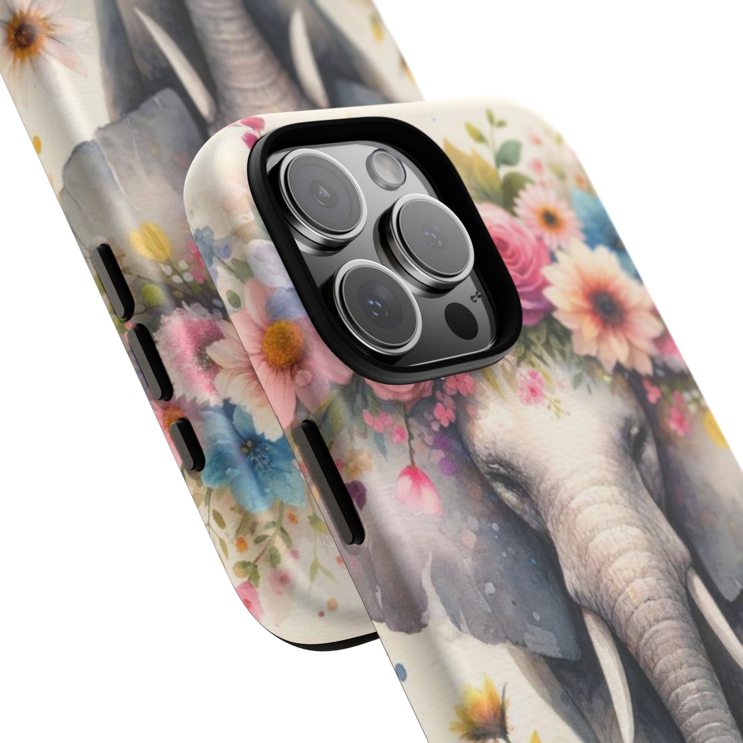 Watercolor Floral Elephant Mobile Cover – Dreamy Artistic Design