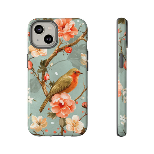 Floral Bird Phone Case - Elegant Nature-Inspired Cover for iPhone, Samsung & Google Pixel