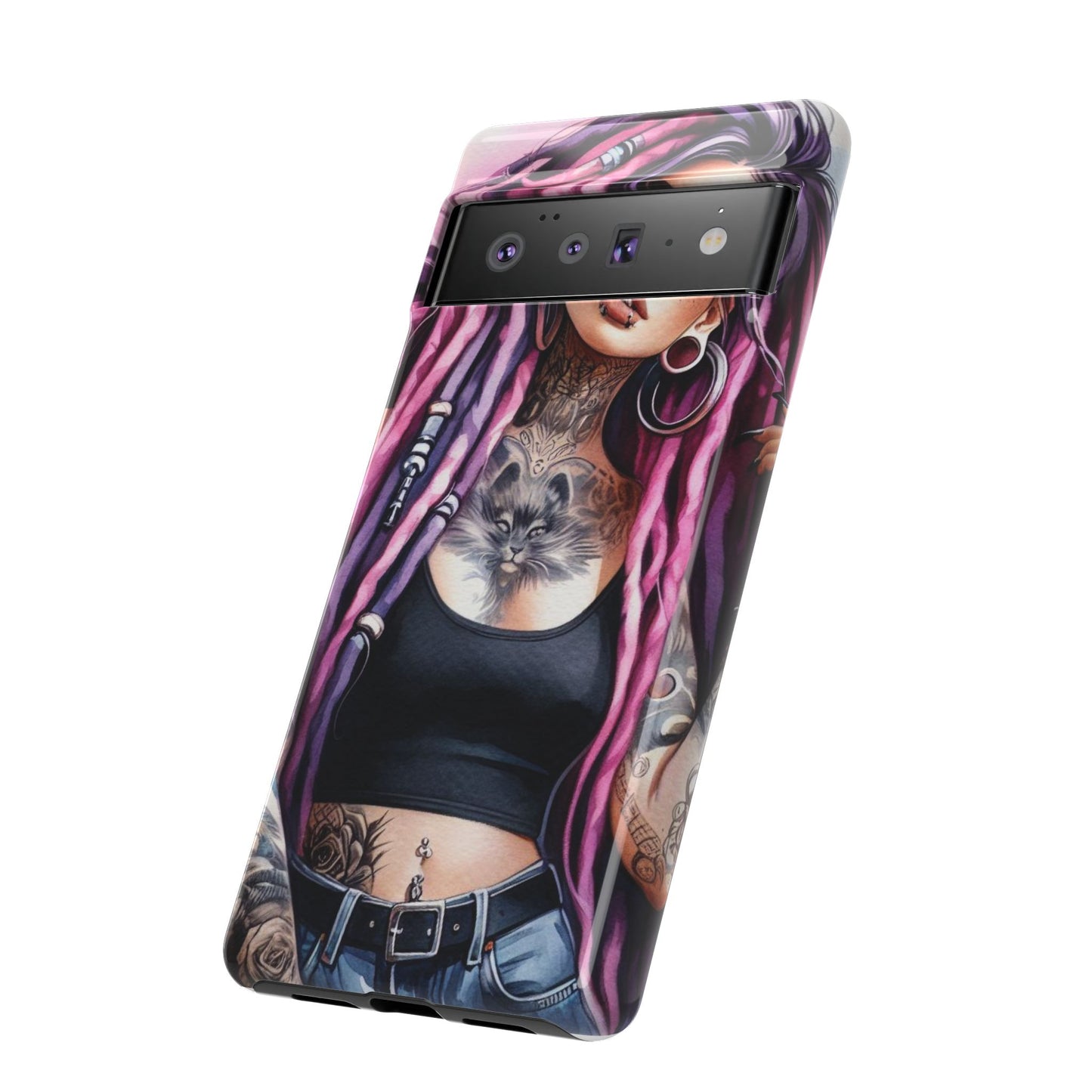 Tattooed Rebel – Gothic Cat Spirit Mobile Cover