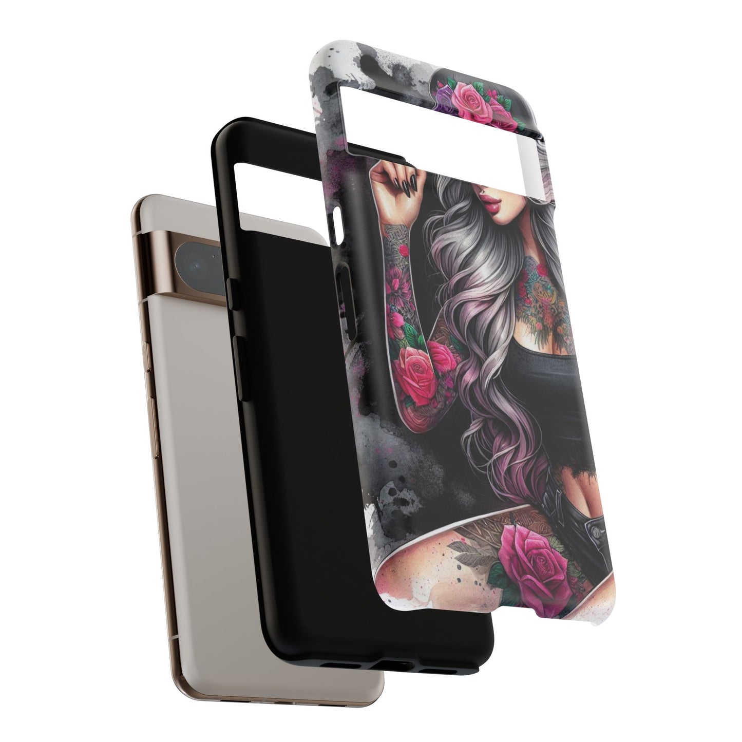 Ink & Roses – Edgy Floral Rebel Mobile Cover