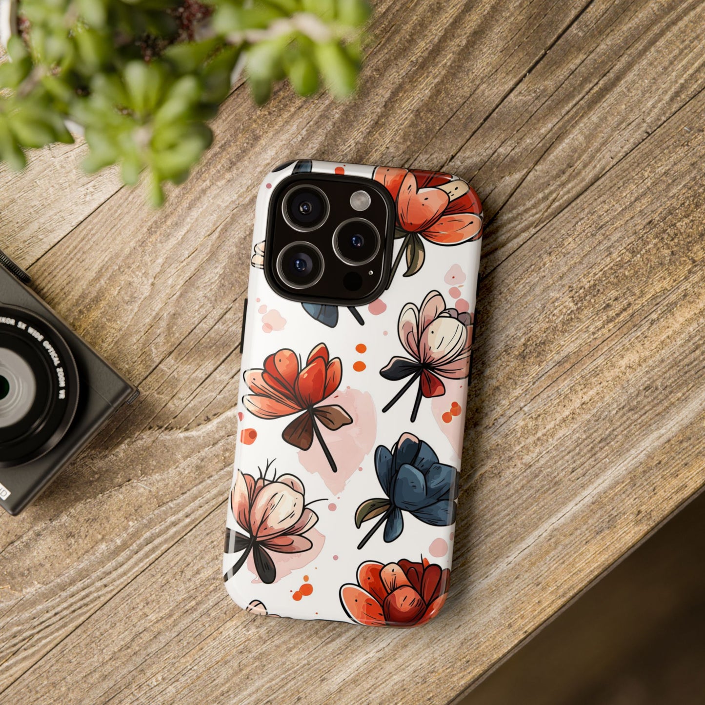 Bold Bloom Watercolor Floral Phone Case for iPhone, Samsung & Google Pixel | Artistic Flower Pattern