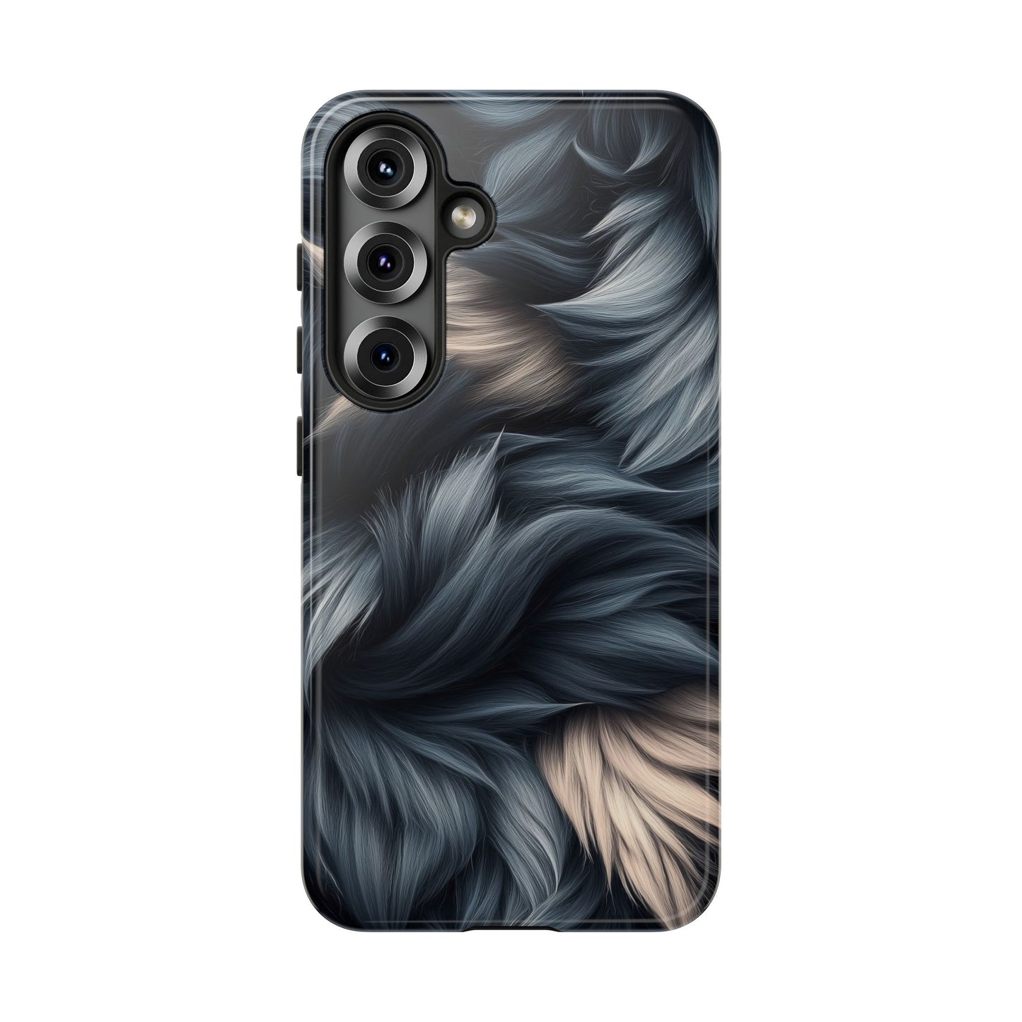 Midnight Wolf β Deep Silver & Purple Fur Phone Case for iPhone, Pixel & Samsung