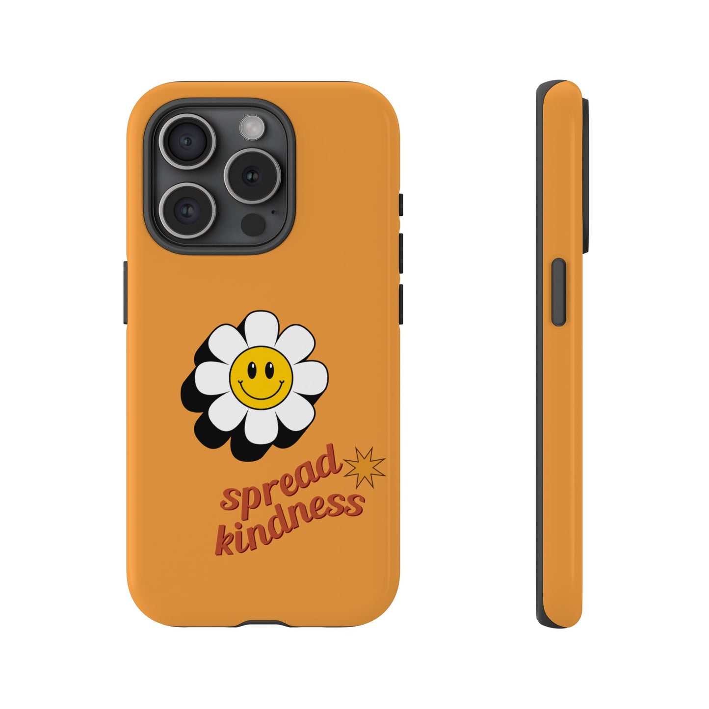 Retro White Flower "Spread Kindness" Phone Case – Vintage Aesthetic for iPhone, Samsung & Google Pixel