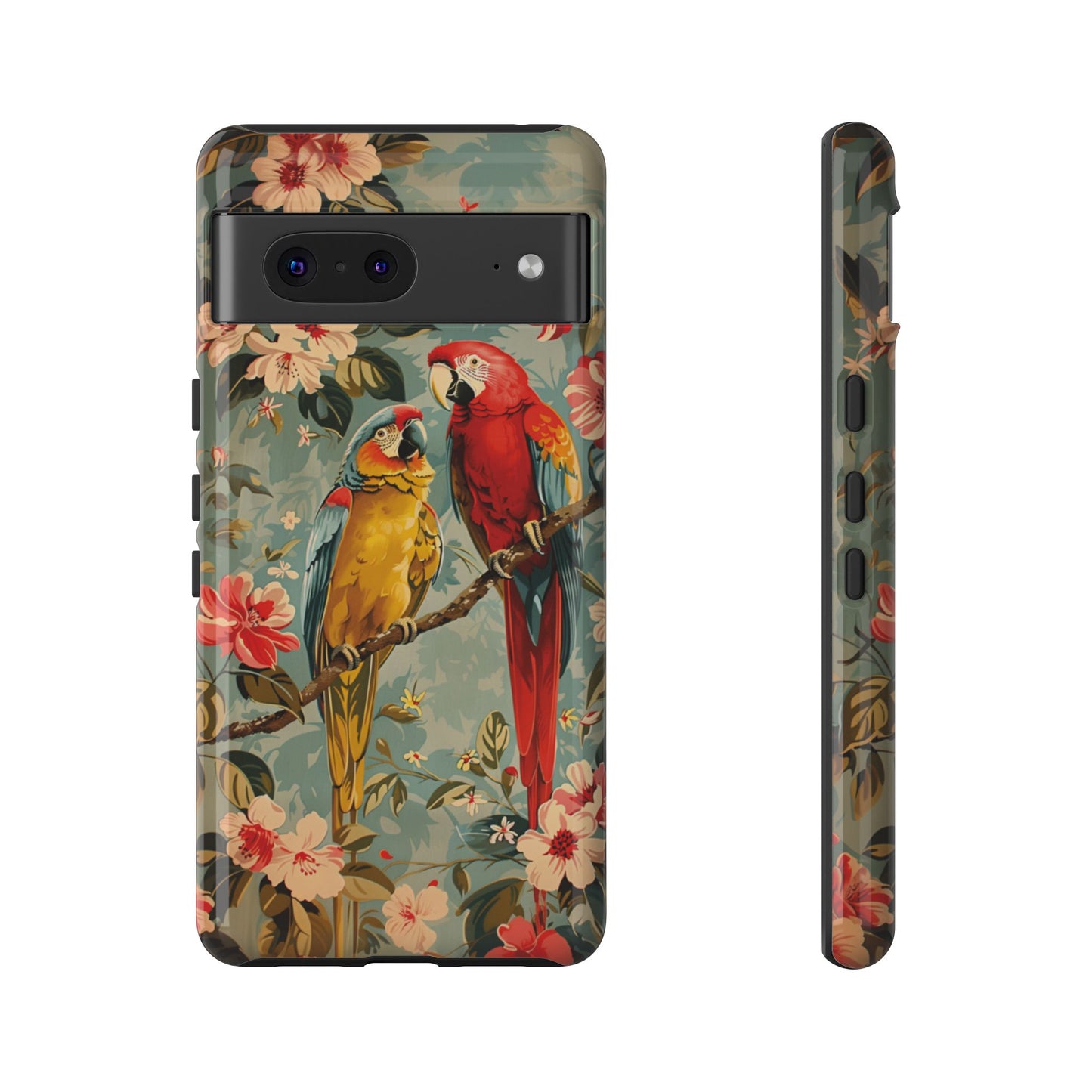 Floral Parrot Phone Case β Tropical Bird Design for iPhone, Samsung & Google Pixel